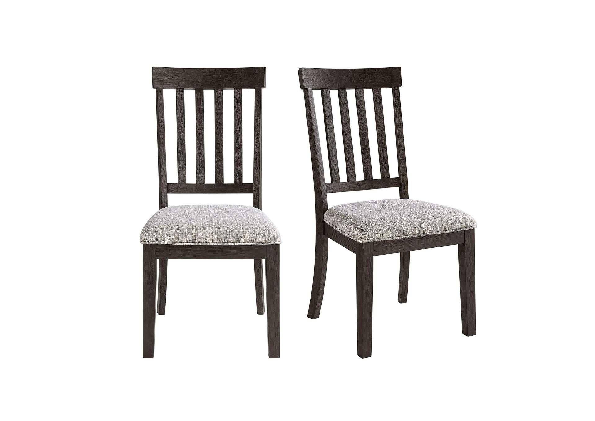 Broyhill Harley Dining Side Chair With Grey Fabric In Black 2 Per Carton image 3