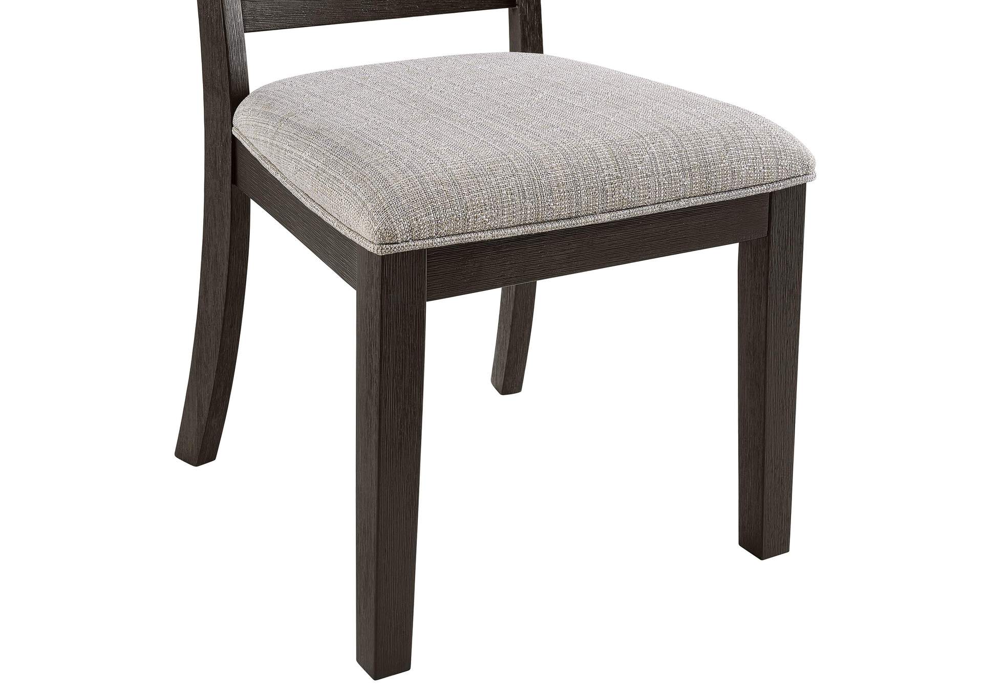Broyhill Harley Dining Side Chair With Grey Fabric In Black 2 Per Carton image 5