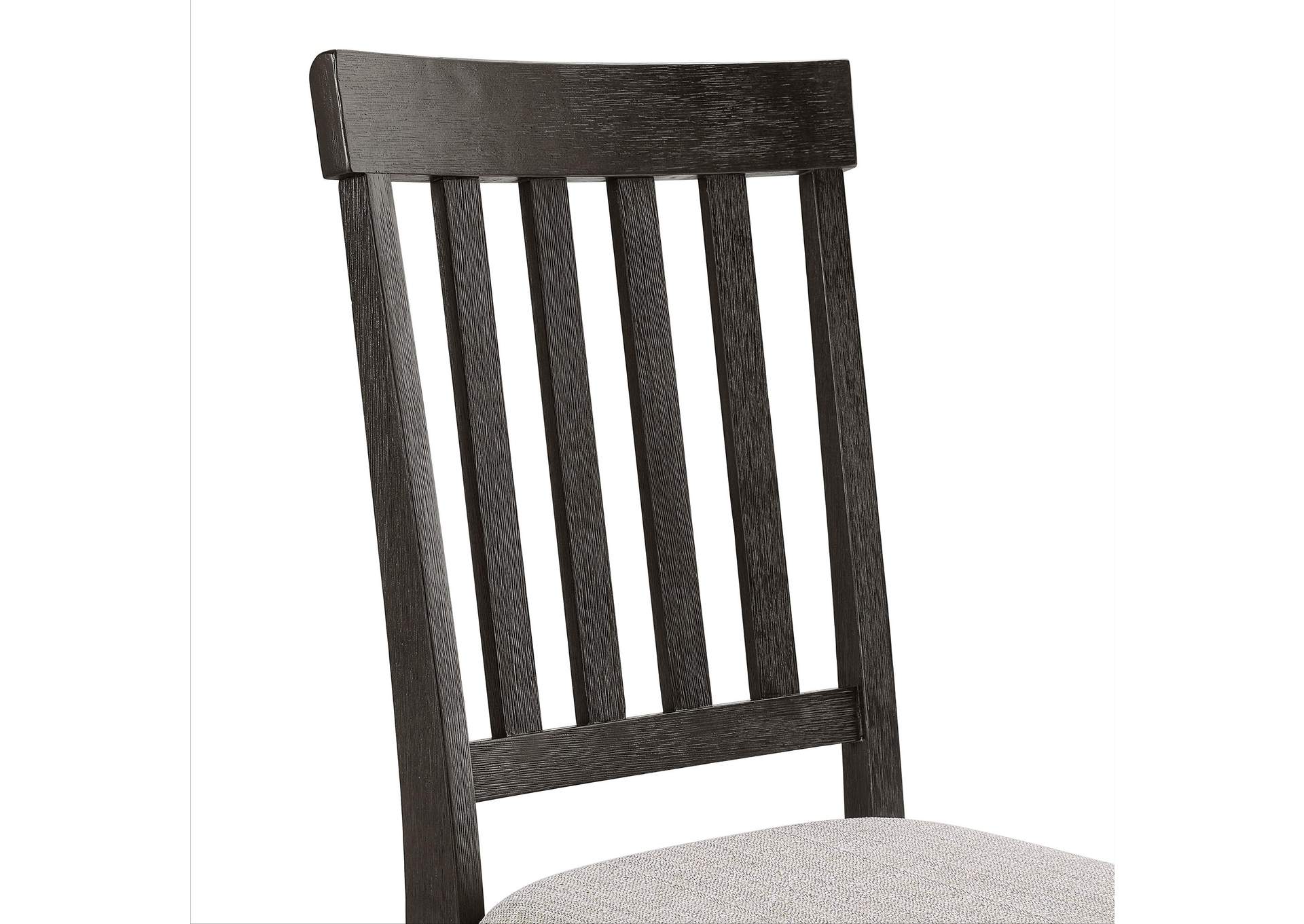 Broyhill Harley Dining Side Chair With Grey Fabric In Black 2 Per Carton image 4