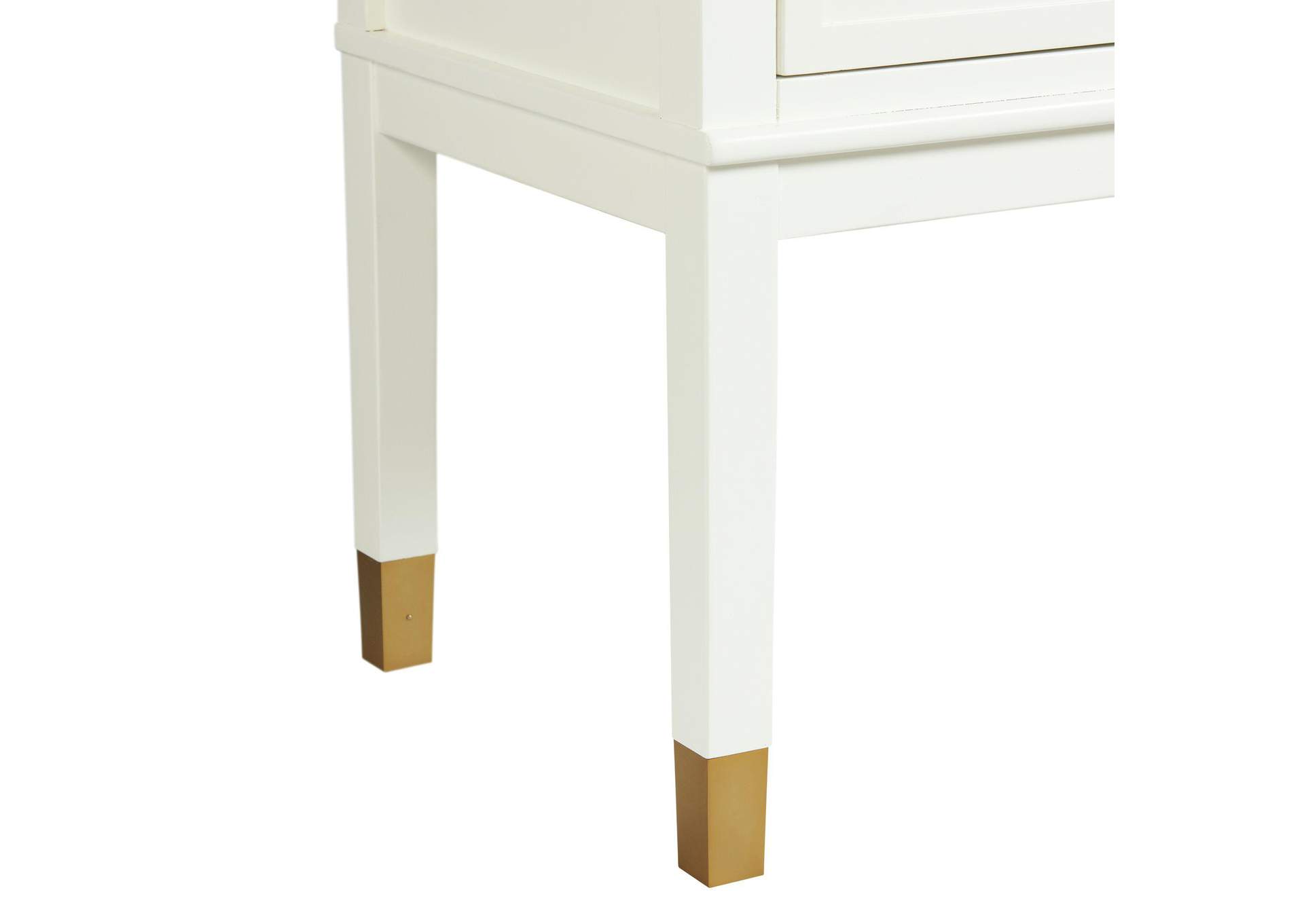 Bruno Nightstand With Power Port In White image 6