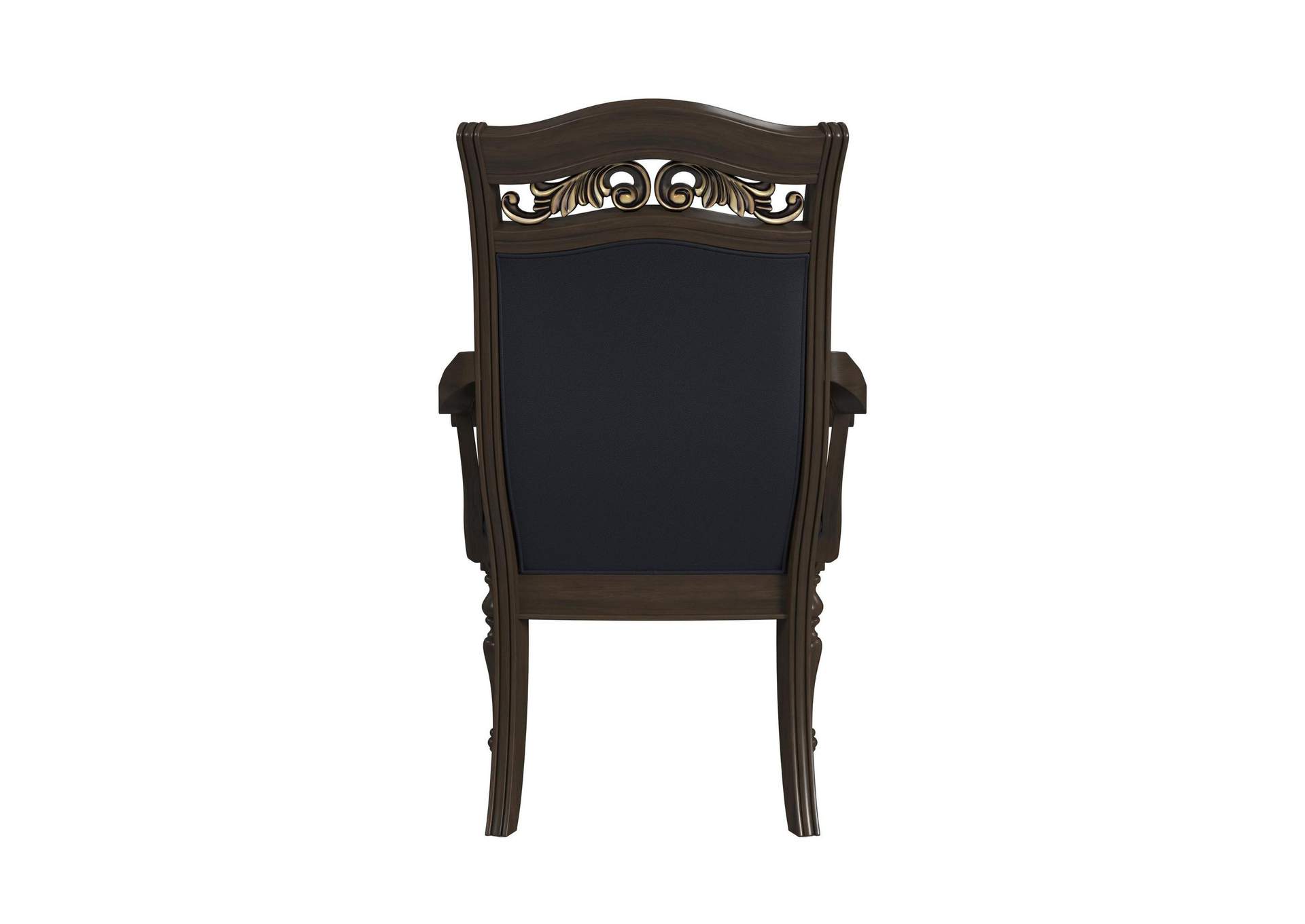 Brunswick Dining Arm Chair With Black Pu In Mahogany 2 Per Carton image 8
