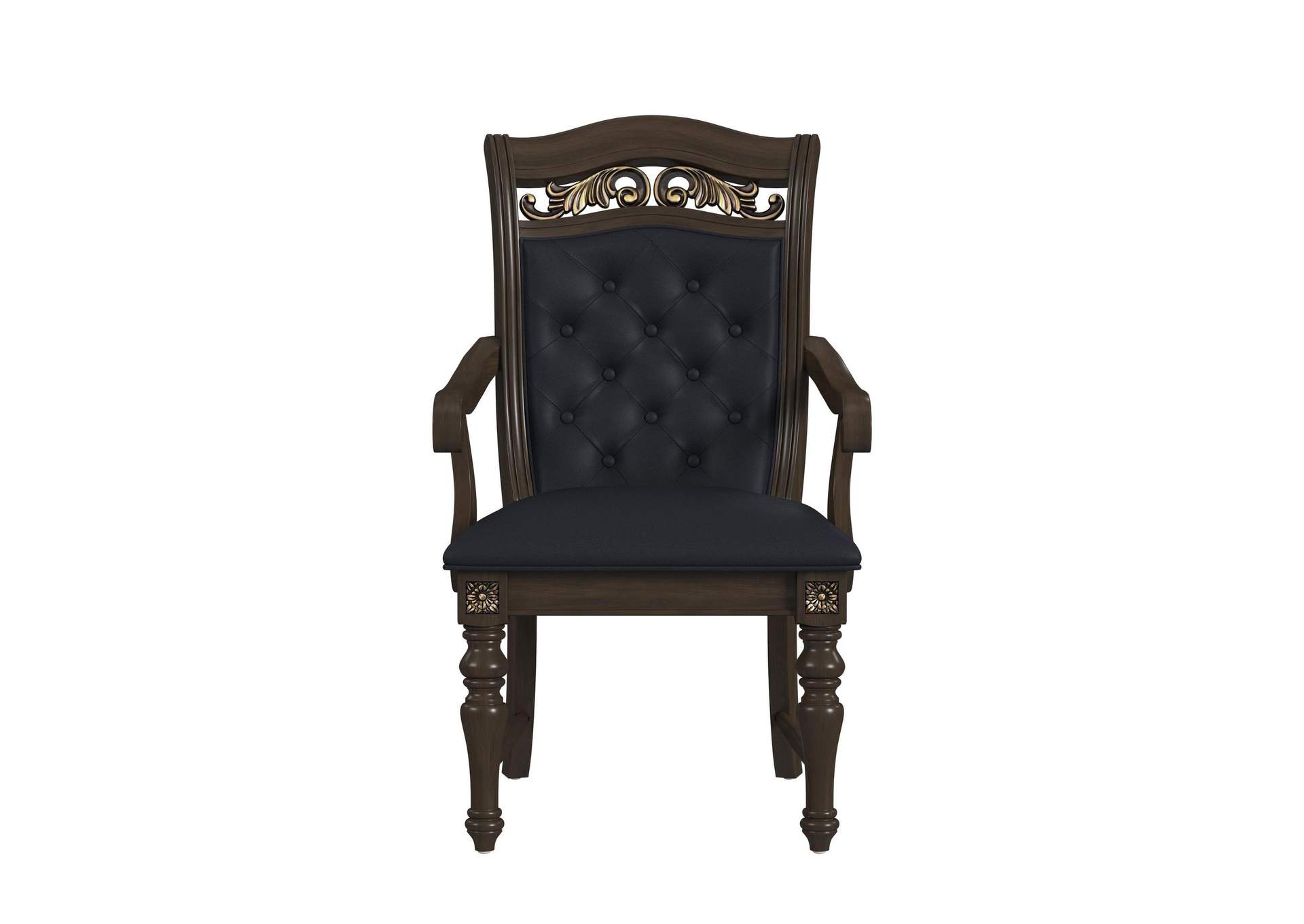 Brunswick Dining Arm Chair With Black Pu In Mahogany 2 Per Carton image 7