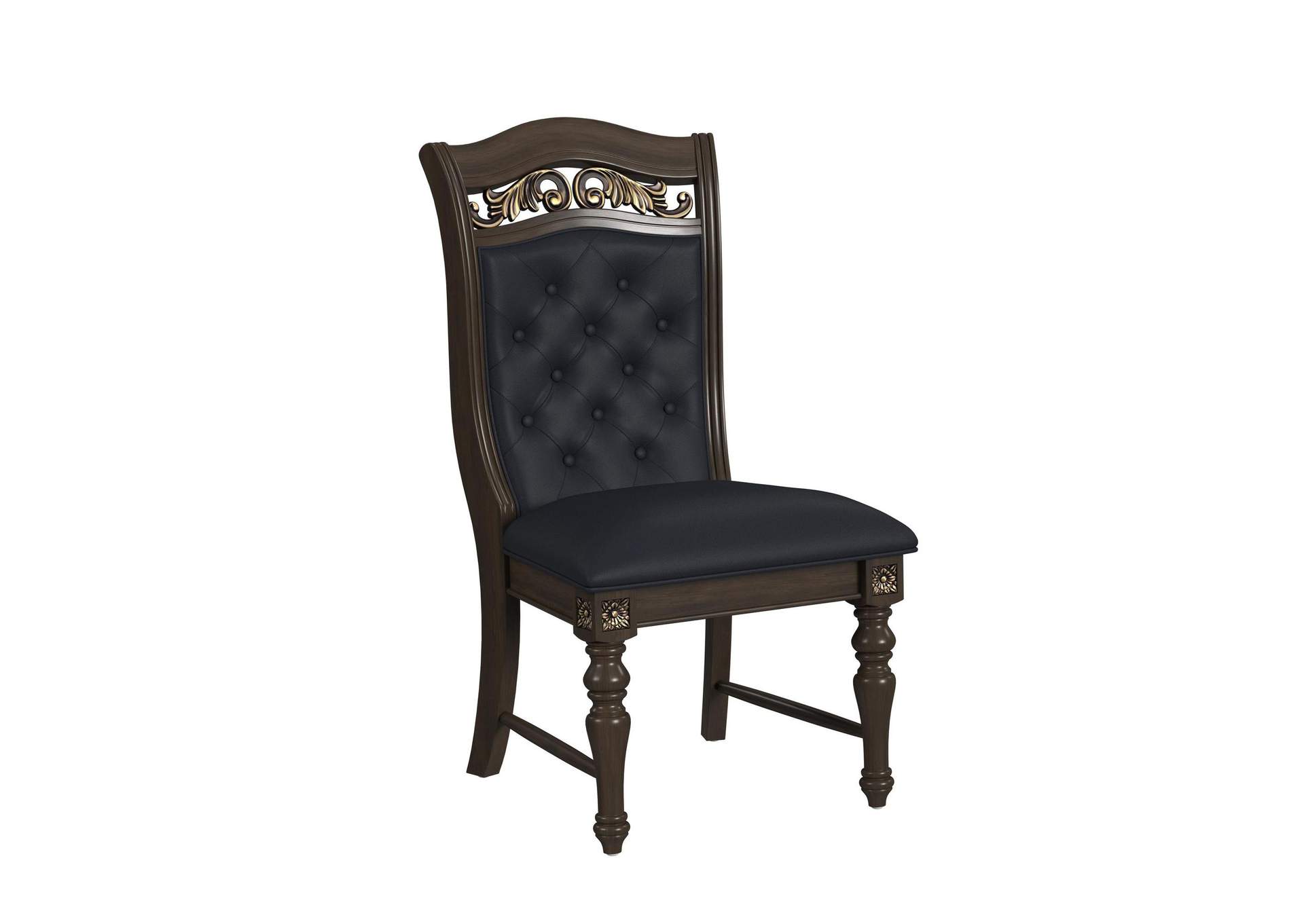 Brunswick Dining Side Chair With Black Pu In Mahogany 2 Per Carton image 5