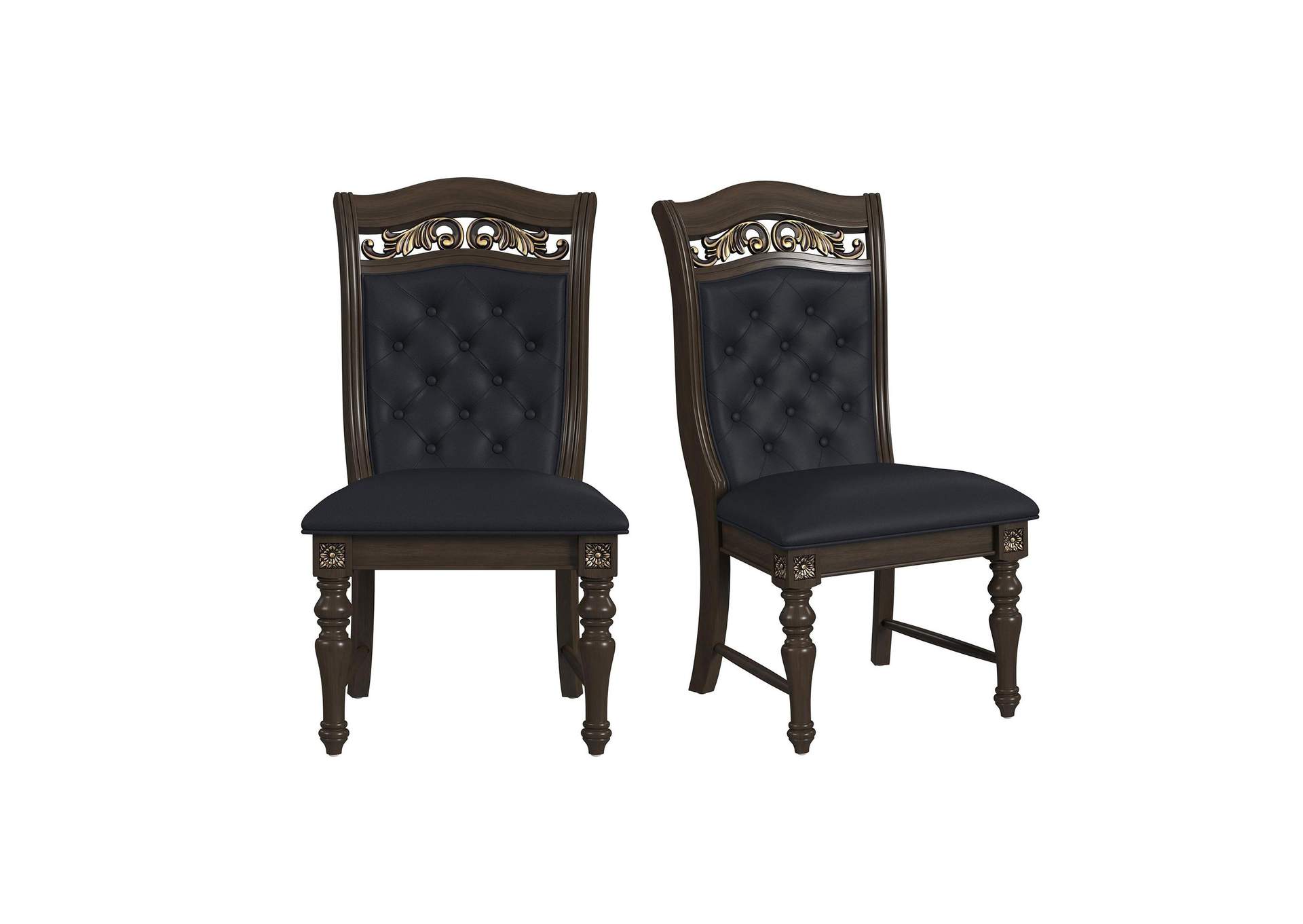 Brunswick Dining Side Chair With Black Pu In Mahogany 2 Per Carton image 3