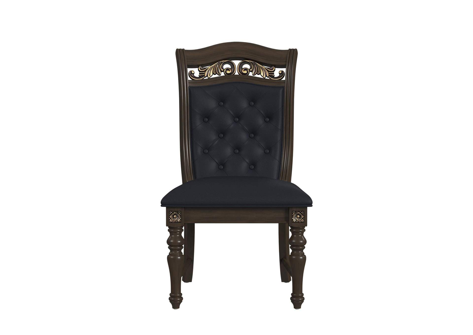 Brunswick Dining Side Chair With Black Pu In Mahogany 2 Per Carton image 6