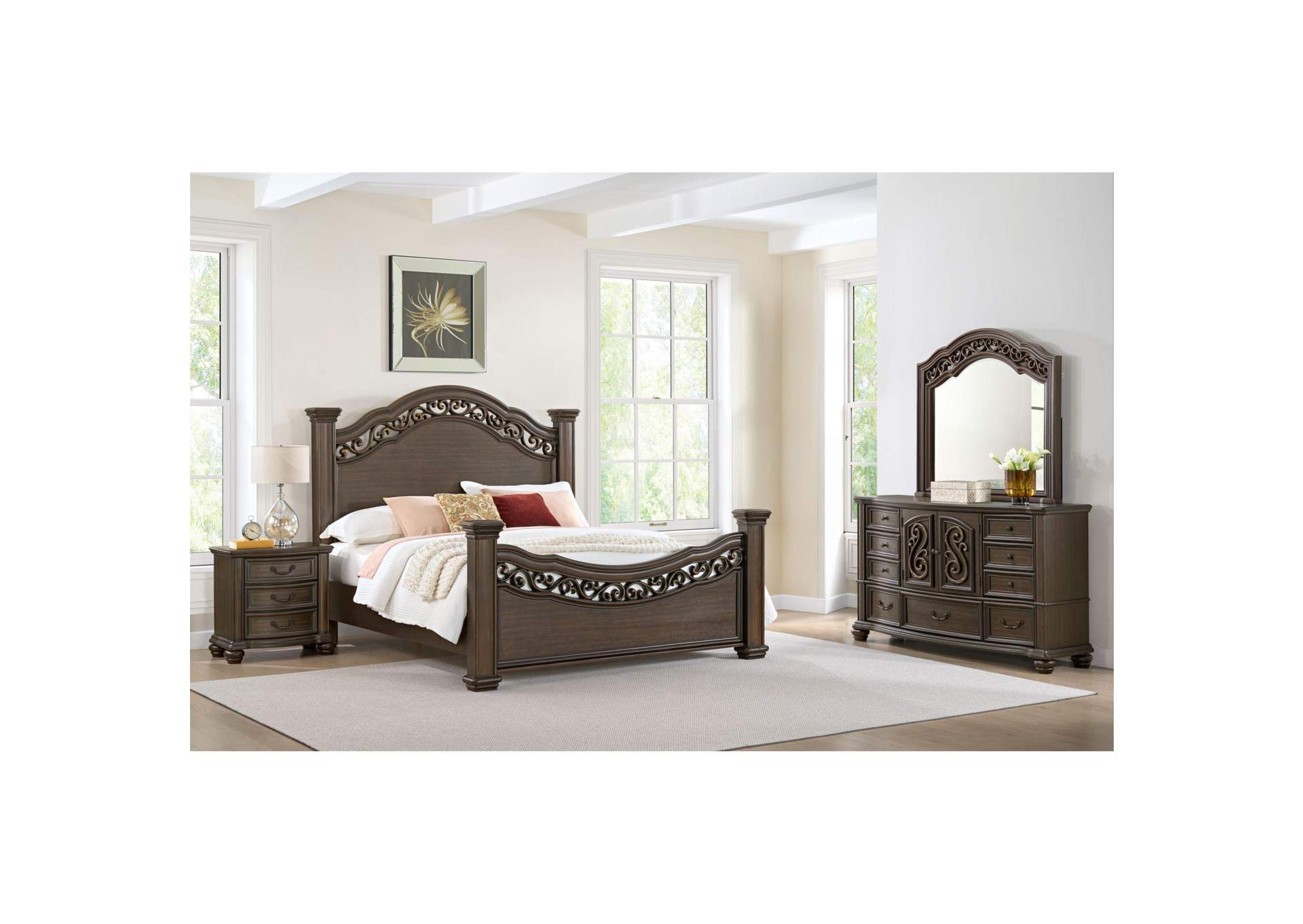 Brunswick King Panel Bed In Mahogany image 1