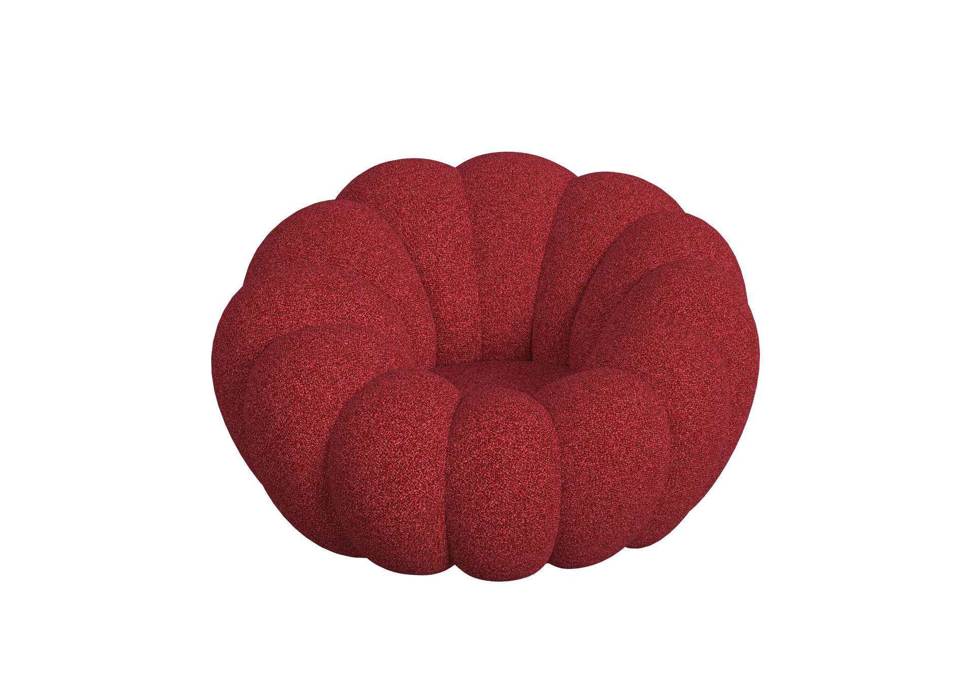 Bubble Swivel Chair And Ottoman In Red