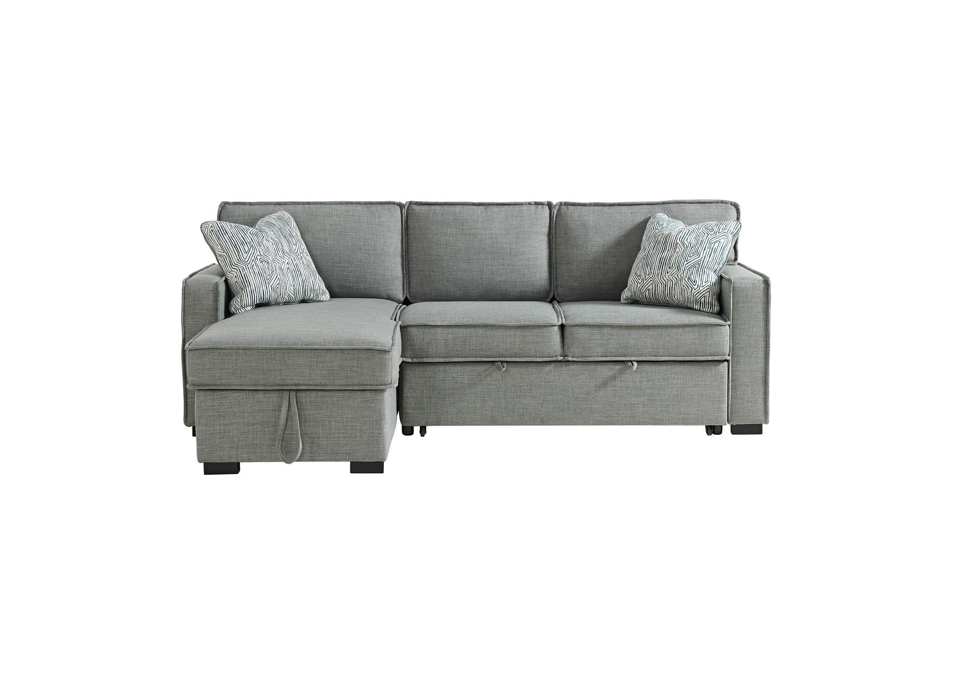 Caracas Sectional Sleeper Chofa With Pull Bed Drop Table USB In Palmer Steel image 4