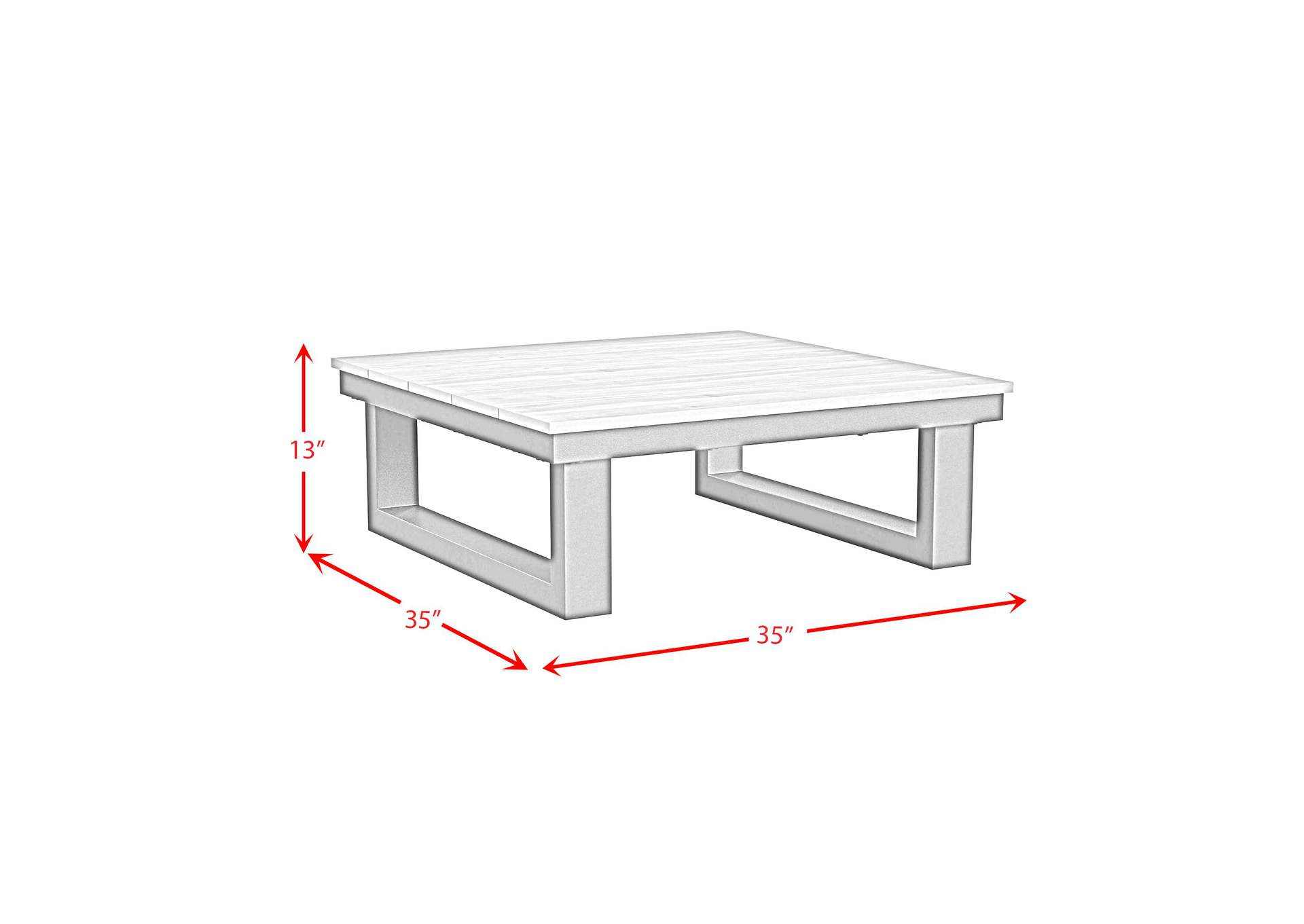 Cabana Coffee Table With Natural Top In Black image 4