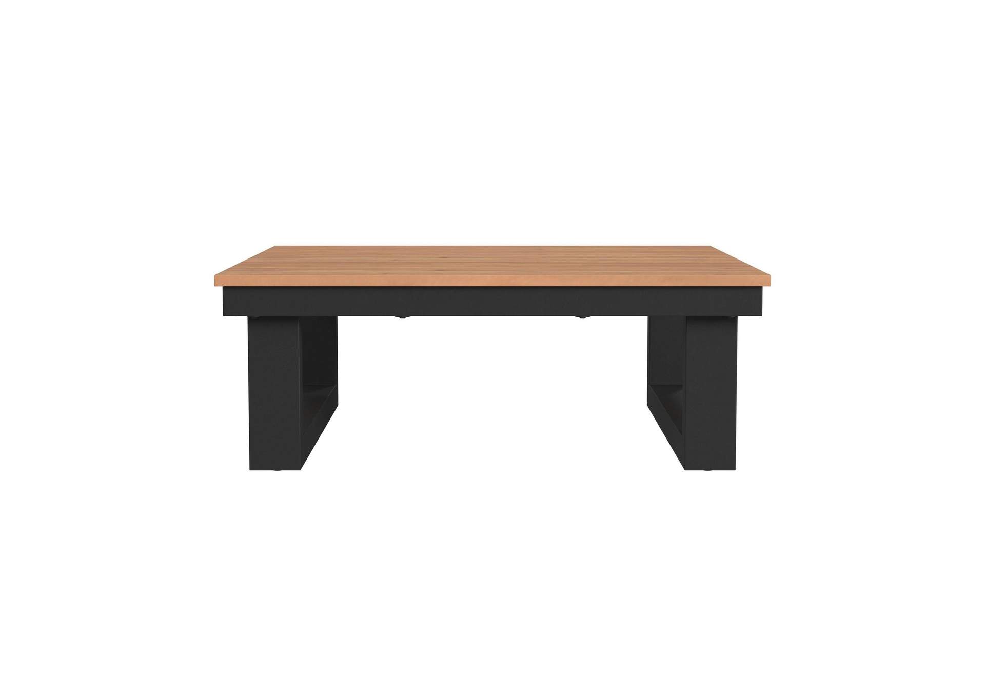 Cabana Coffee Table With Natural Top In Black image 6