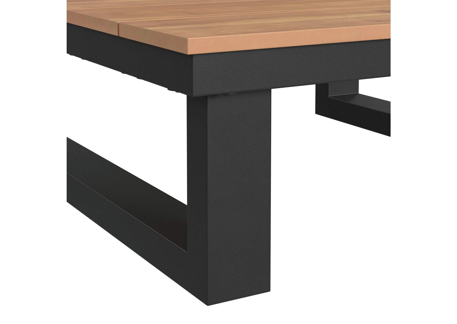 Cabana Coffee Table With Natural Top In Black image 3