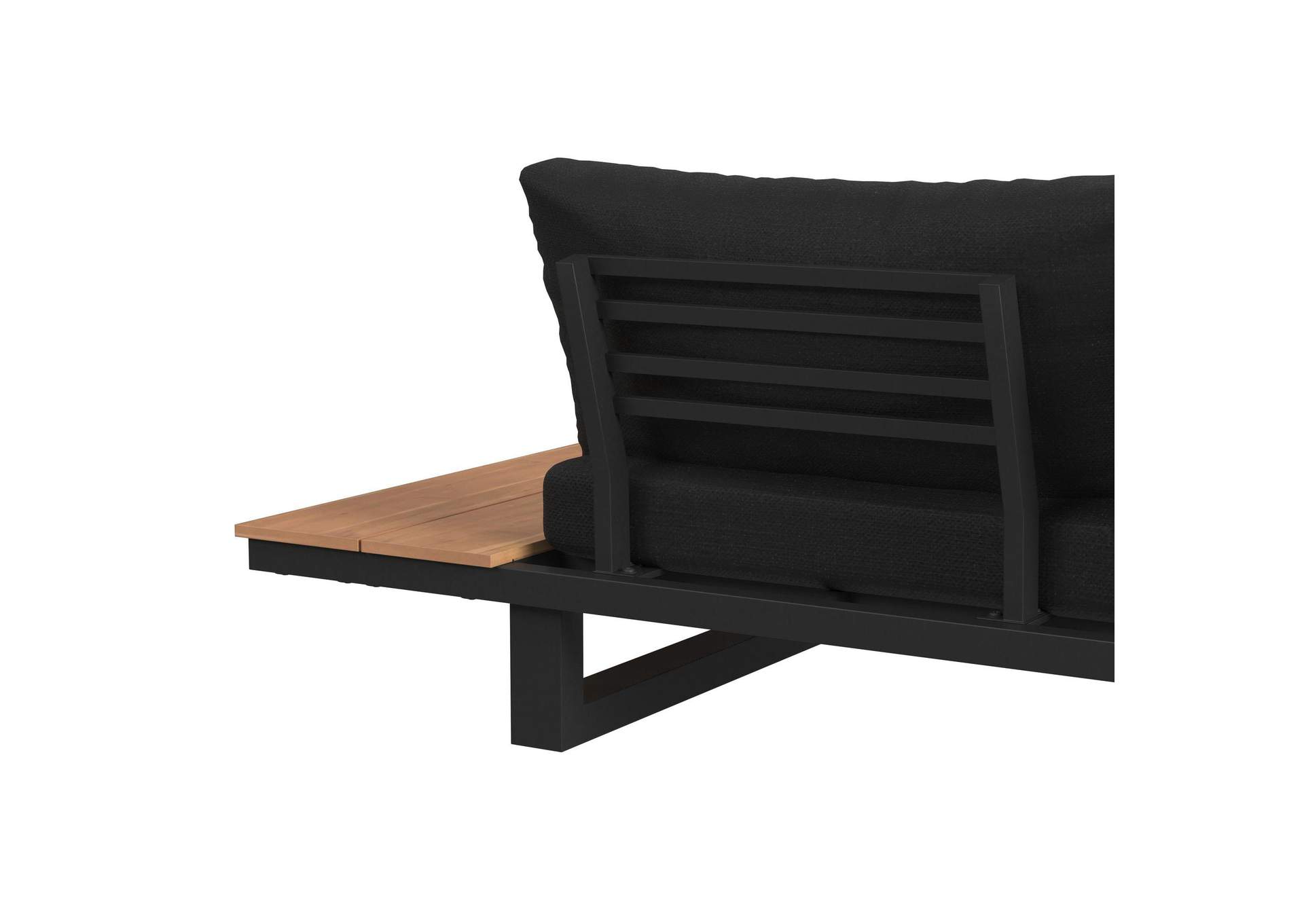 Cabana Three Piece Outdoor Seating Set With Dark Grey Olefin In Black image 4