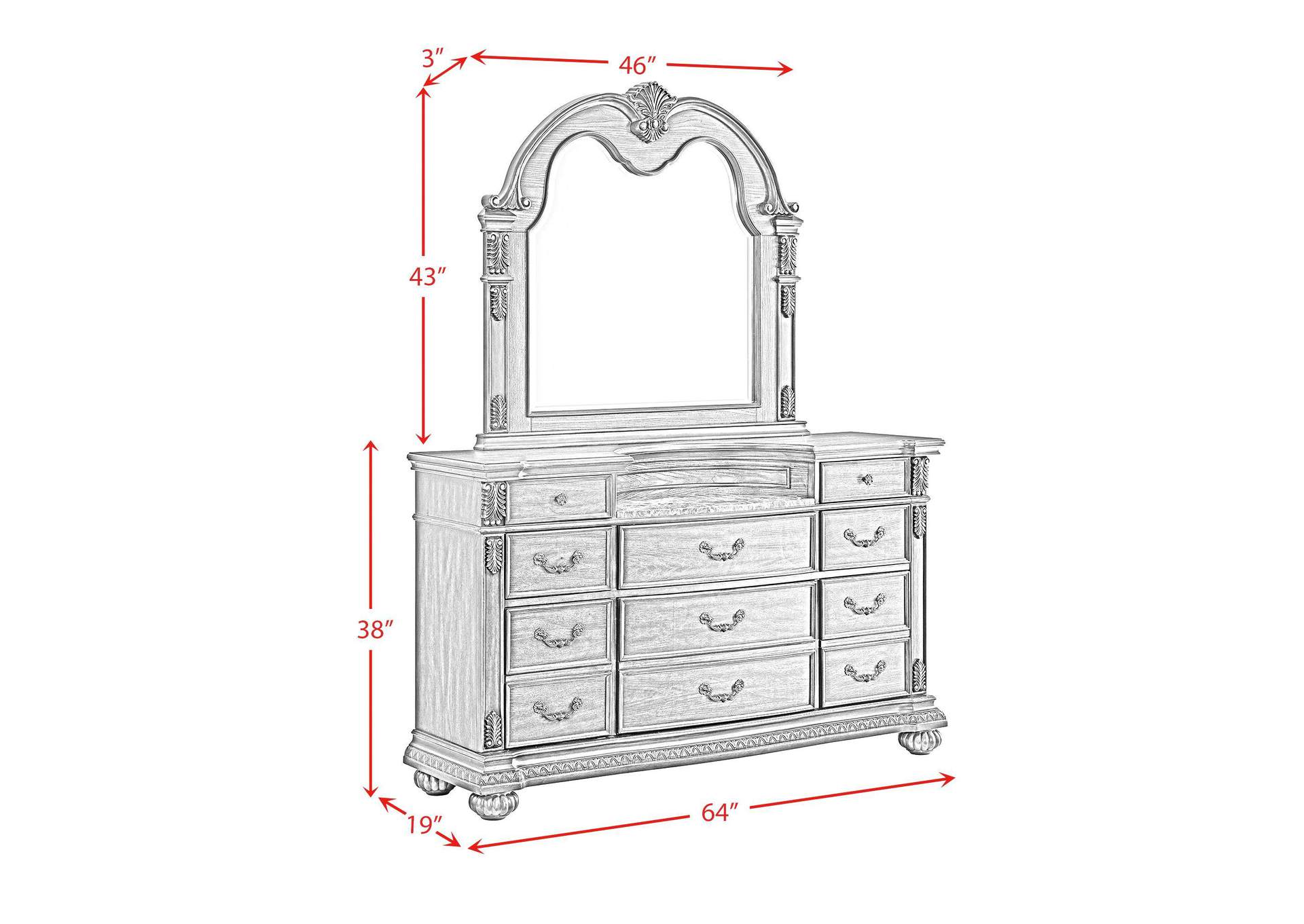 Cadenza Dresser And Mirror Set In Brown image 10