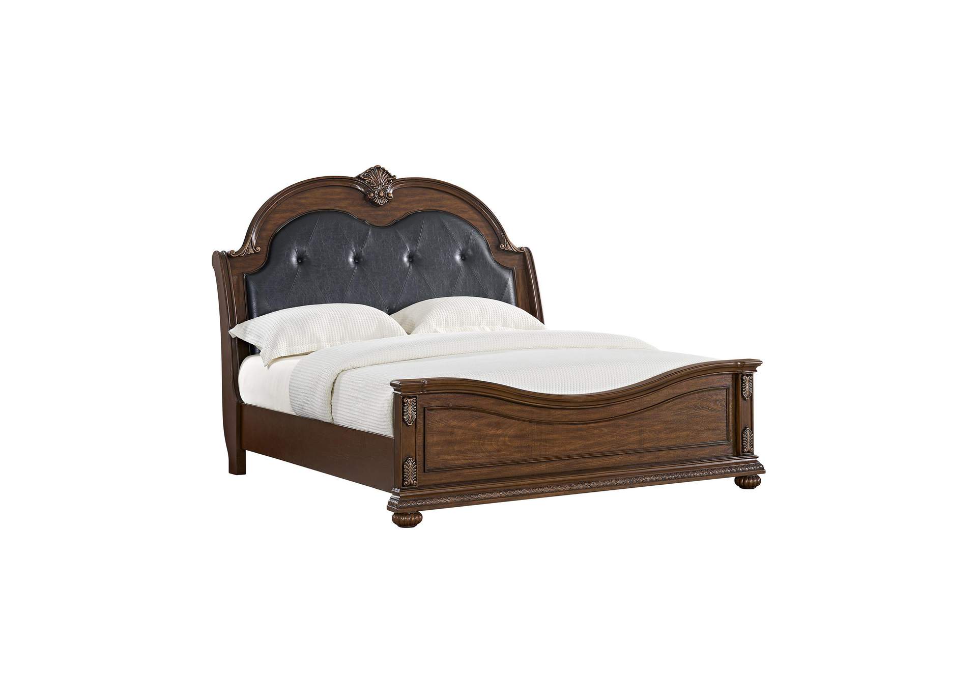 Cadenza King Upholstery Bed With Black Pu In Brown image 7