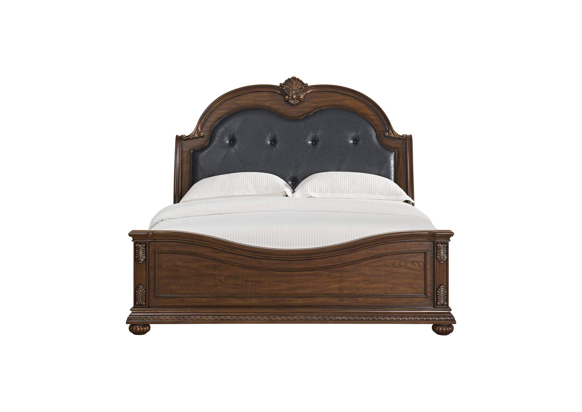 Cadenza King Upholstery Bed With Black Pu In Brown image 8