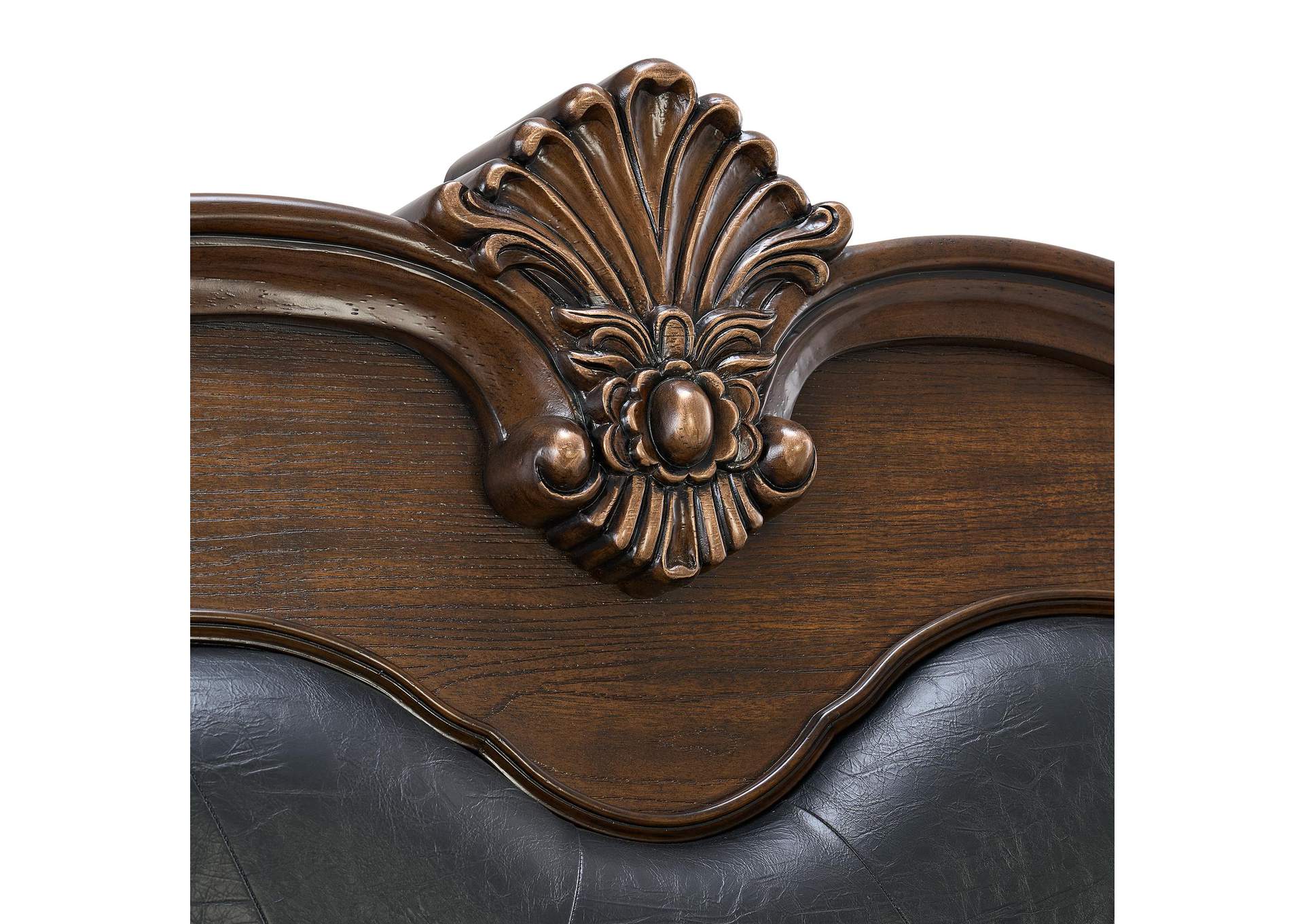Cadenza Queen Upholstery Bed With Black Pu In Brown image 4