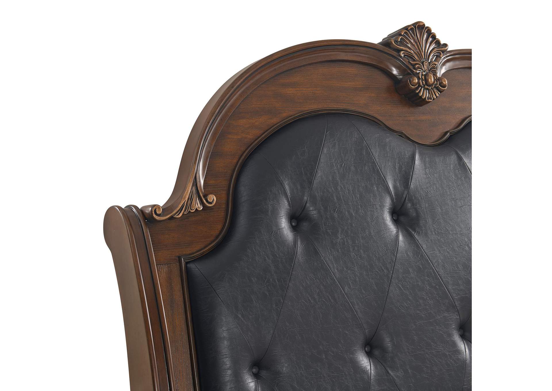 Cadenza Queen Upholstery Bed With Black Pu In Brown image 3