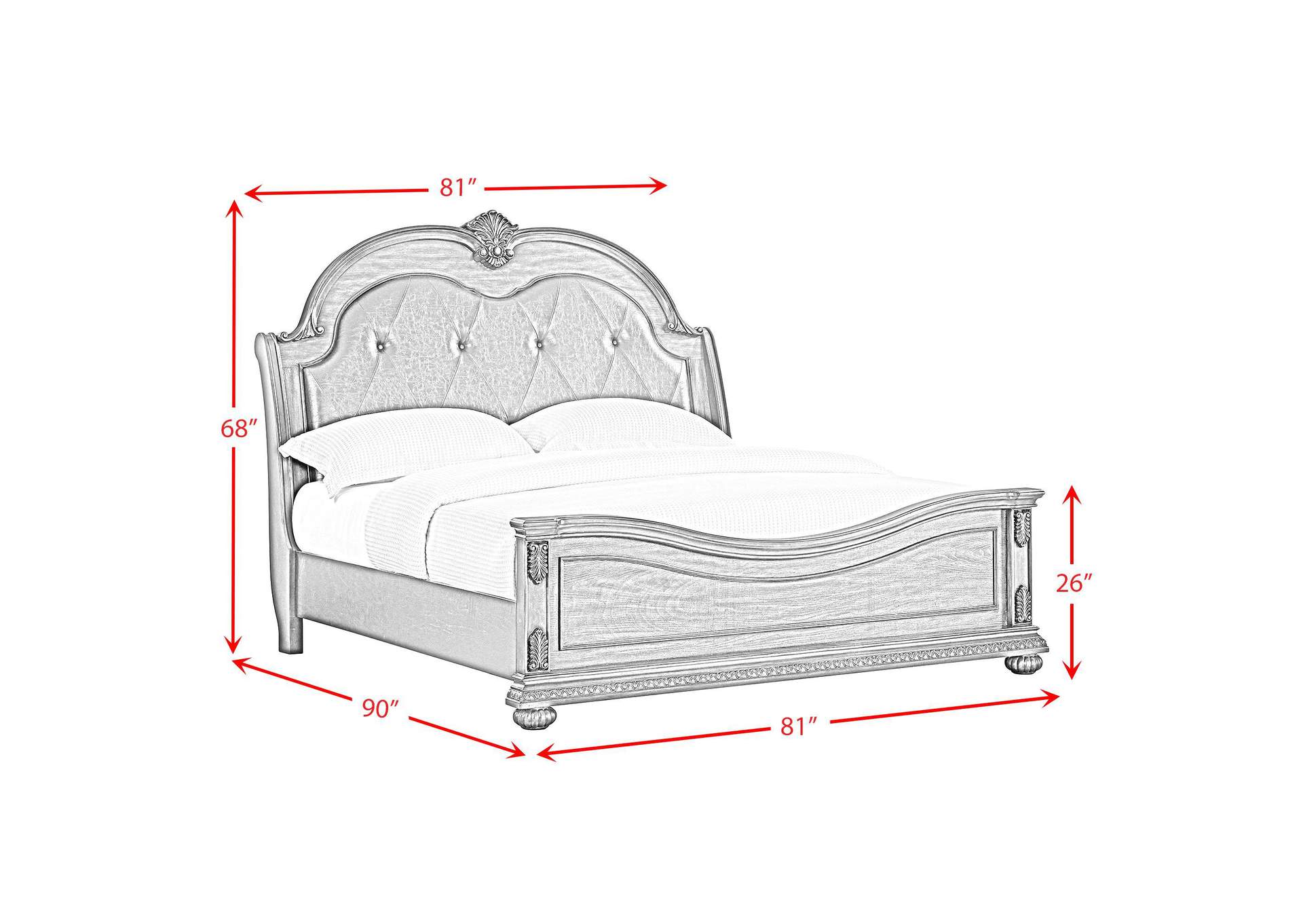 Cadenza King Upholstery Bed With Black Pu In Brown image 6