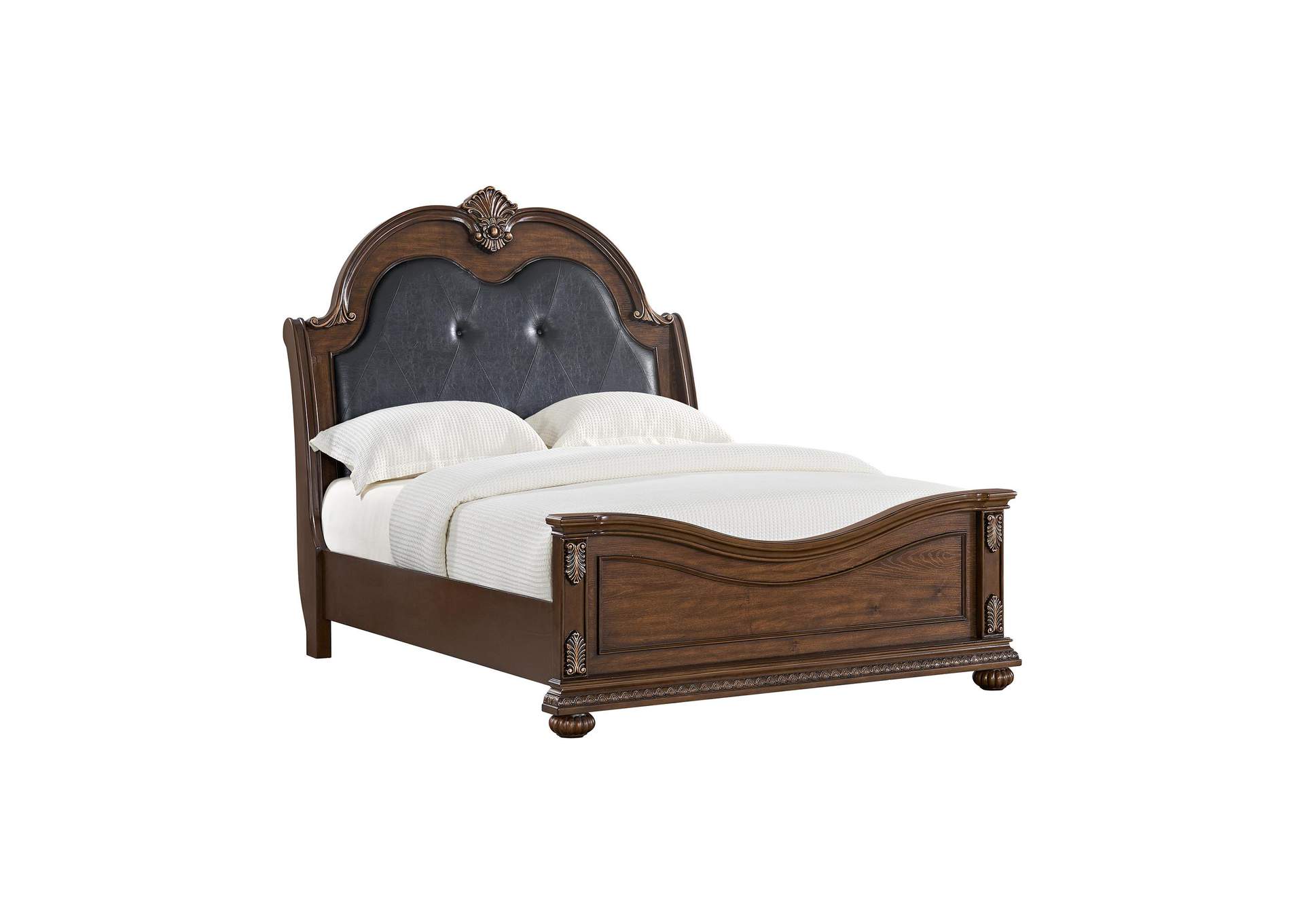 Cadenza Queen Upholstery Bed With Black Pu In Brown image 7