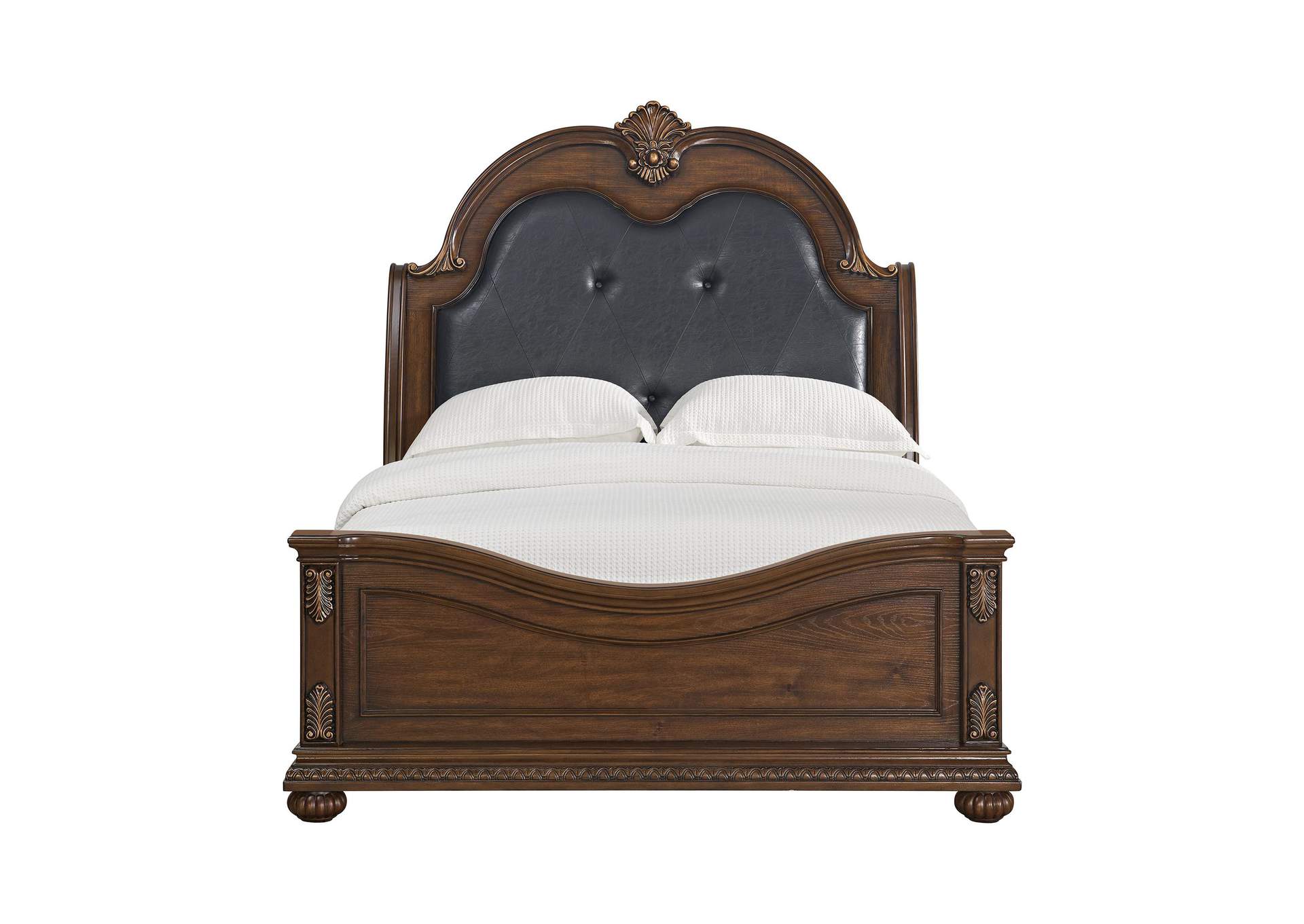 Cadenza Queen Upholstery Bed With Black Pu In Brown image 8