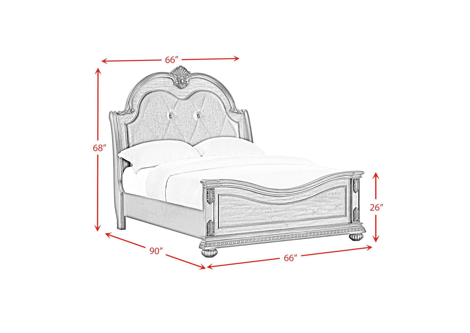 Cadenza Queen Upholstery Bed With Black Pu In Brown image 6