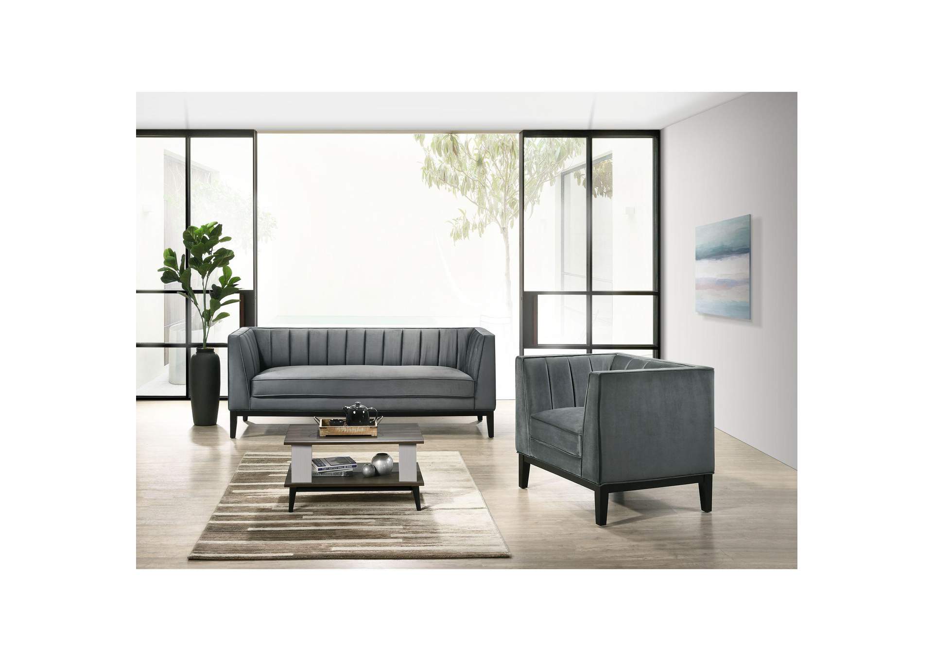 Calais Loveseat In Marine Light Grey image 1