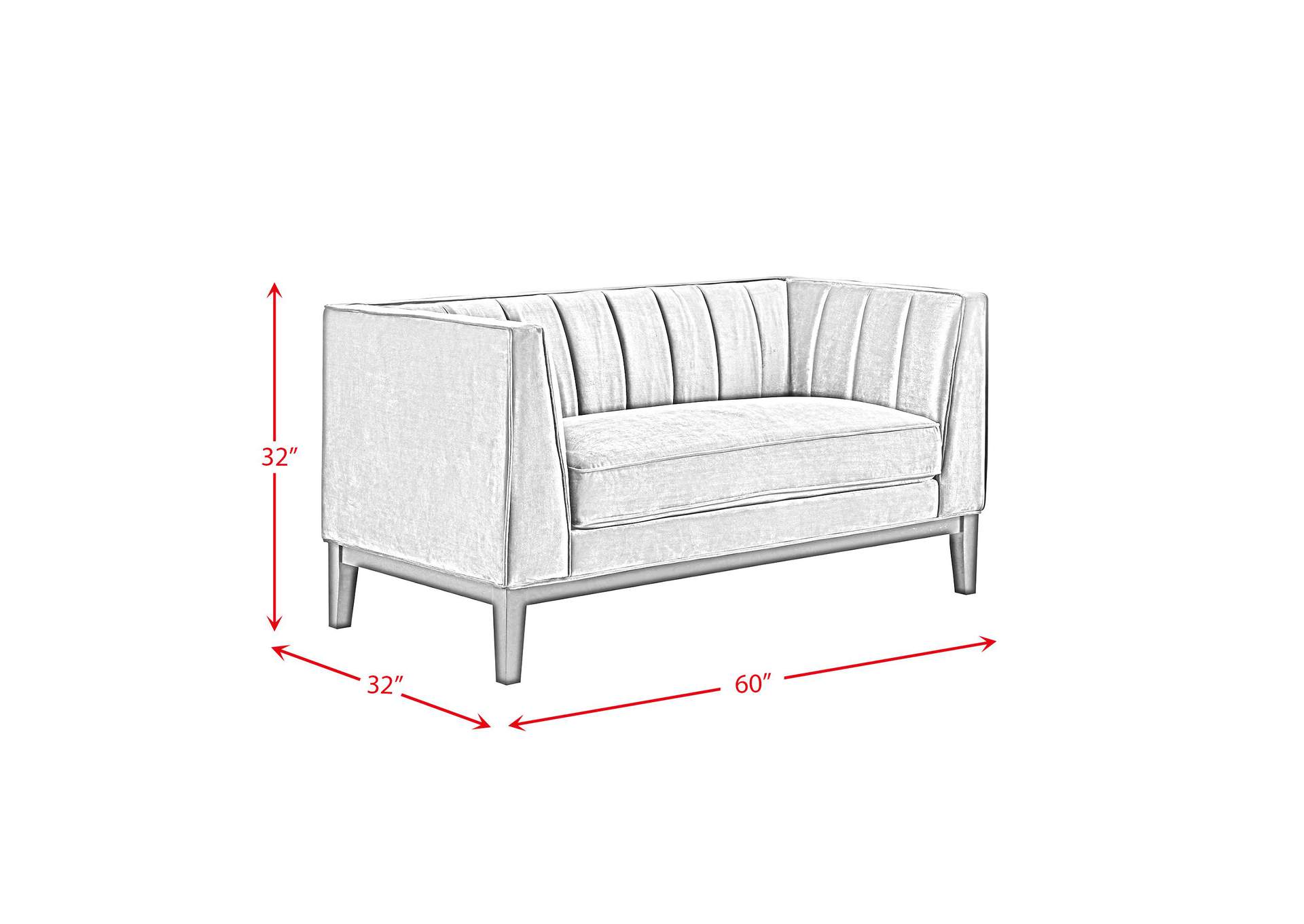 Calais Loveseat In Marine Light Grey image 7