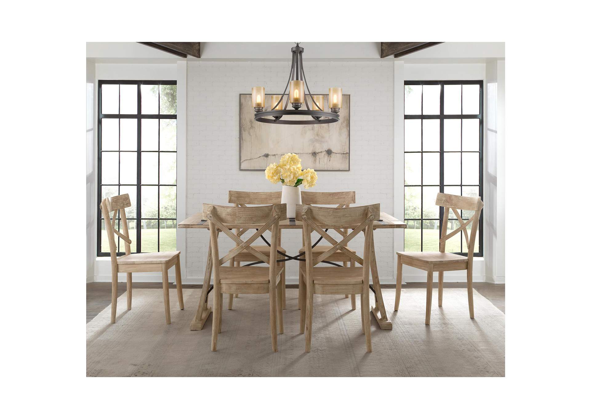 D680 - 33 Callista - Folding Top Dining Table - Beach - Natural Metal image 1