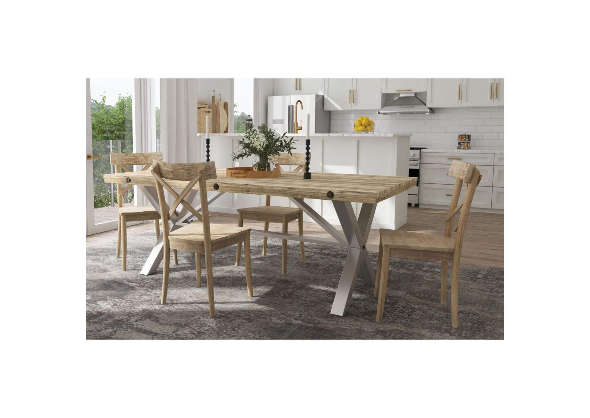 D680 - 31 Callista - Rectangular Table - Beach - Natural Metal image 1