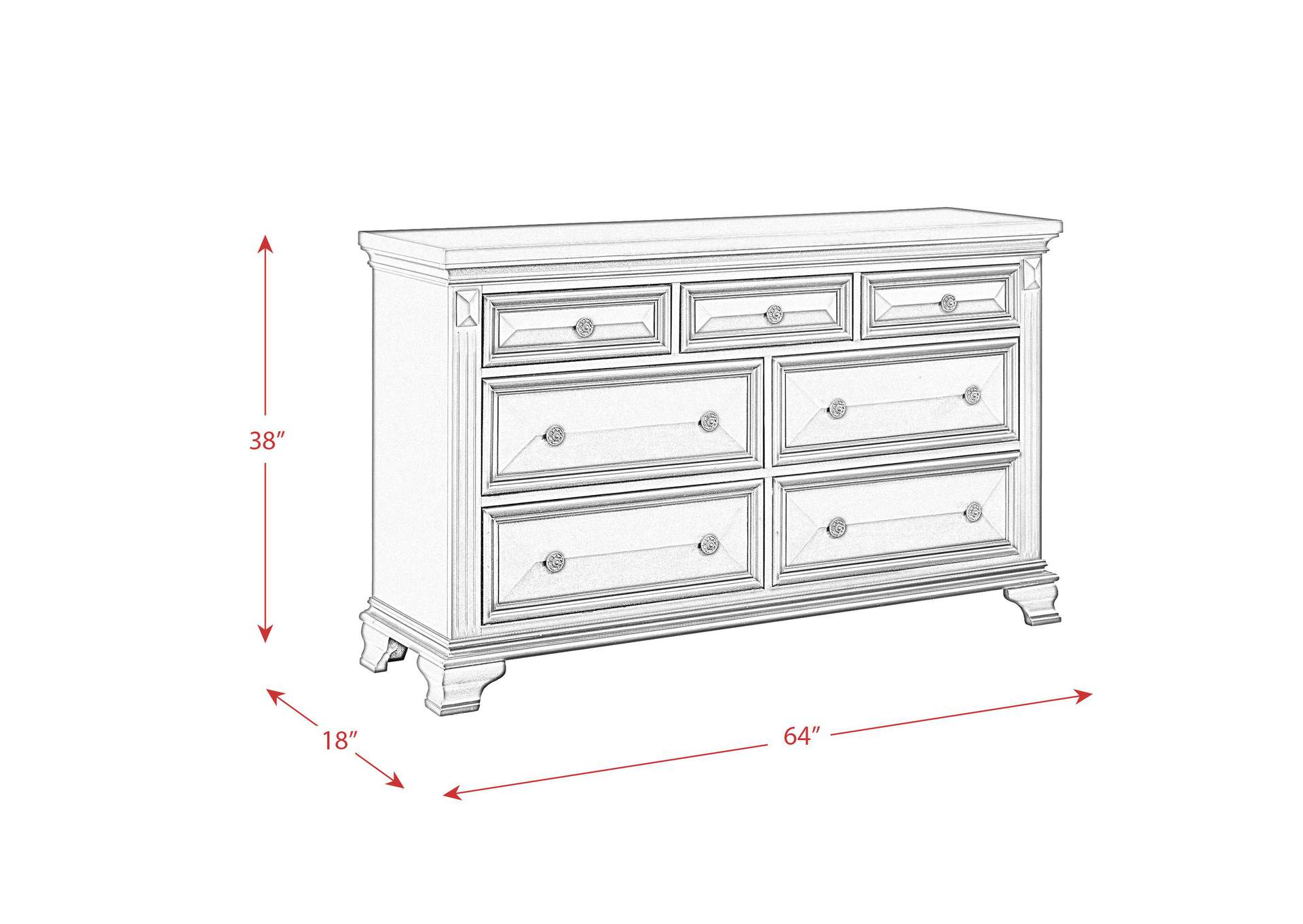Calloway Dresser Antique White Color image 5