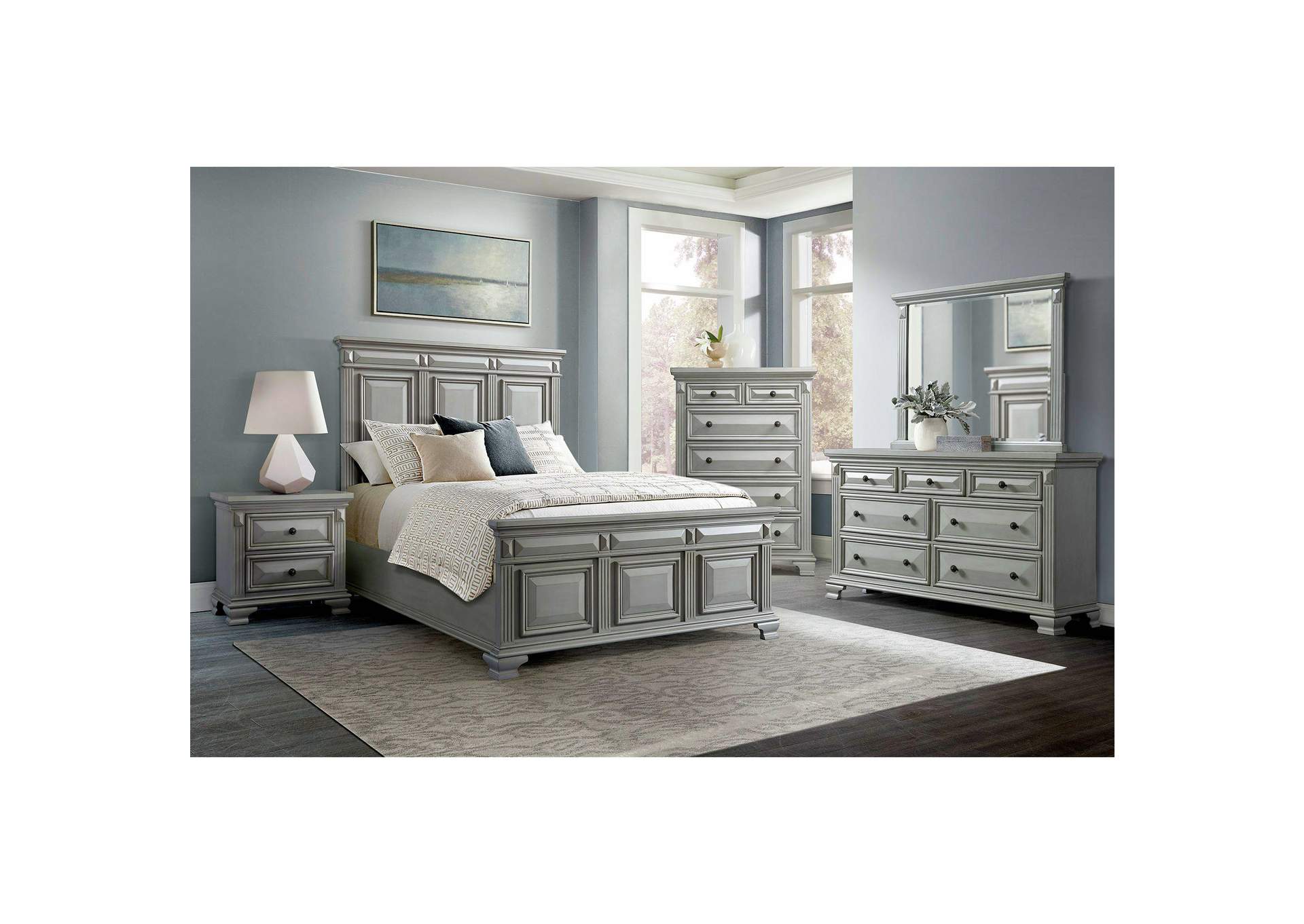 Calloway Queen Bed Grey Color image 1