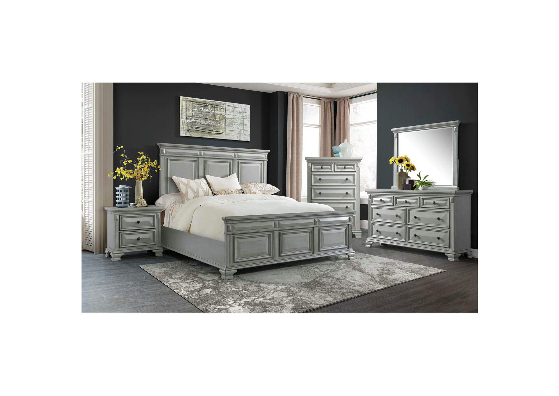 Calloway King Bed Grey Color image 1