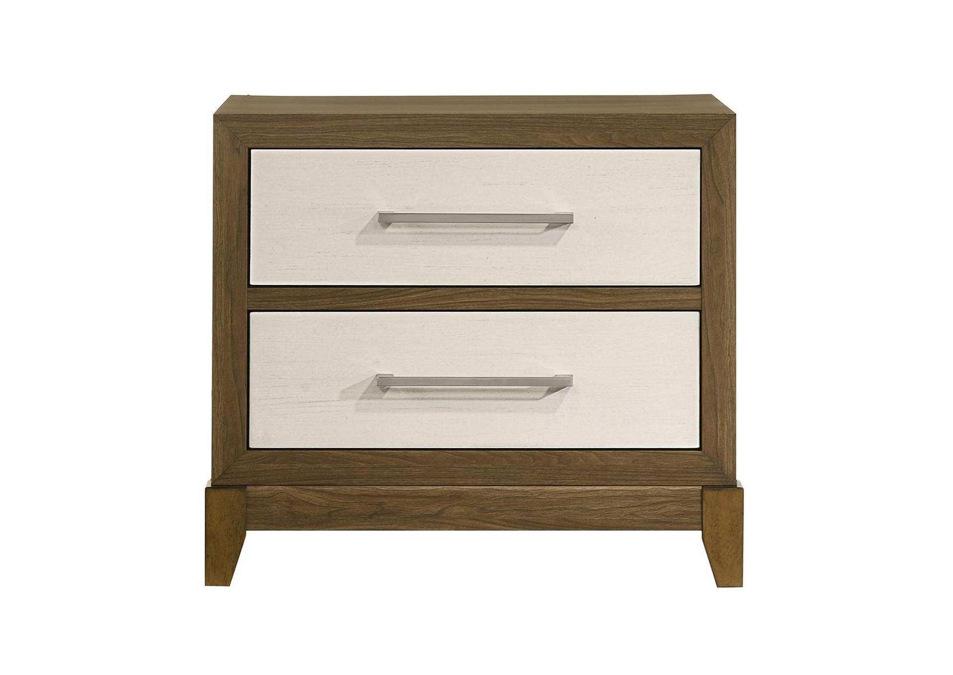 Calverson 2 - Drawer Nightstand With USB In Ivory And Walnut image 4