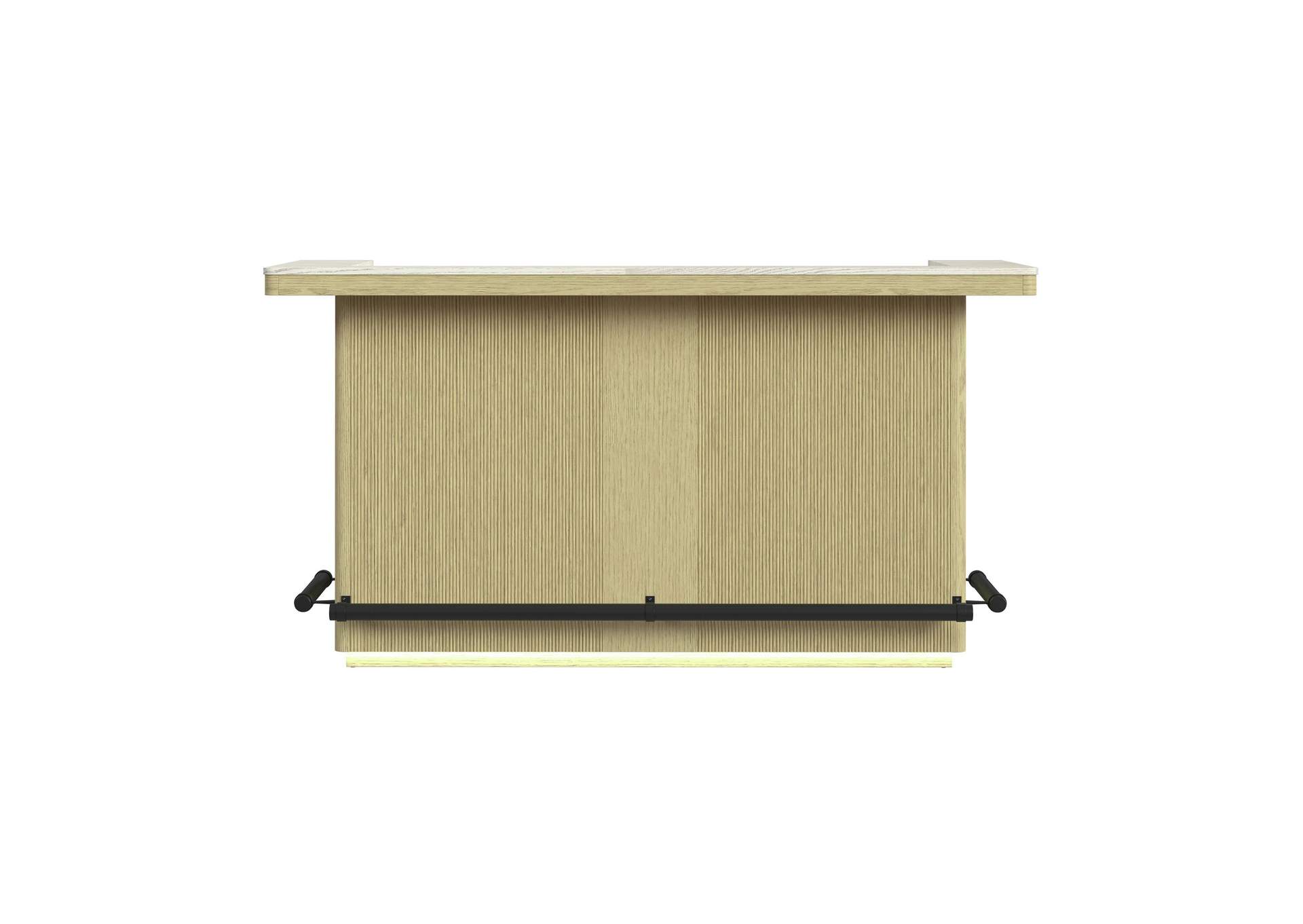 Cambrie Bar Table In Off - White And Natural With Led image 6