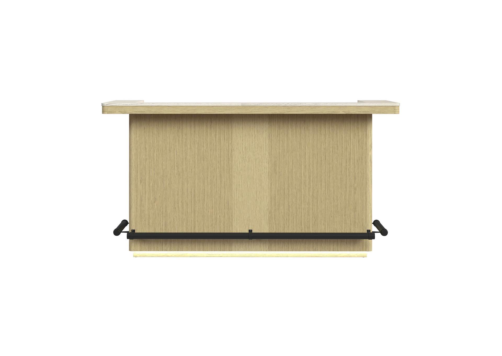 Cambrie Bar Table In Off - White And Natural With Led image 12