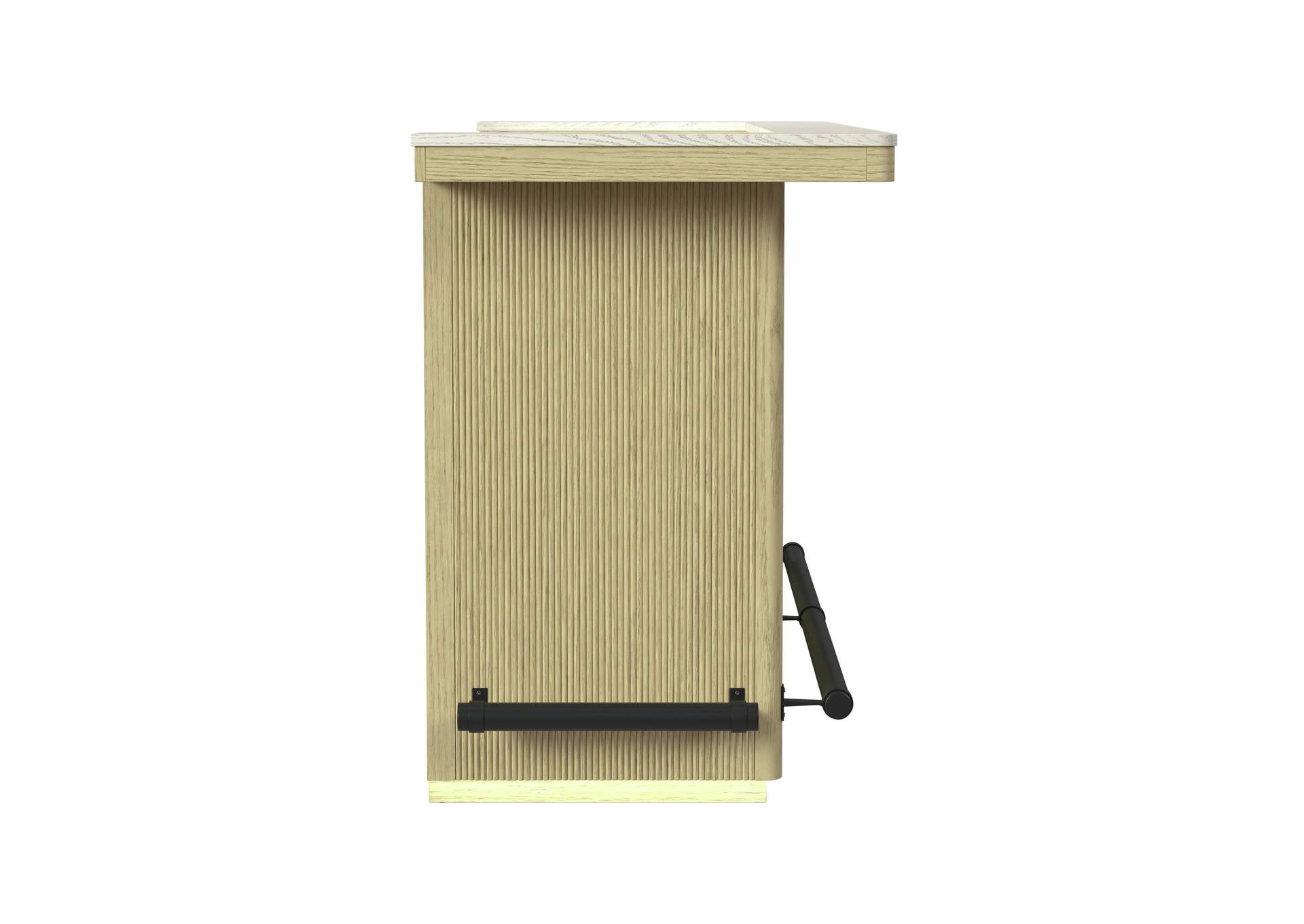 Cambrie Bar Table In Off - White And Natural With Led image 5