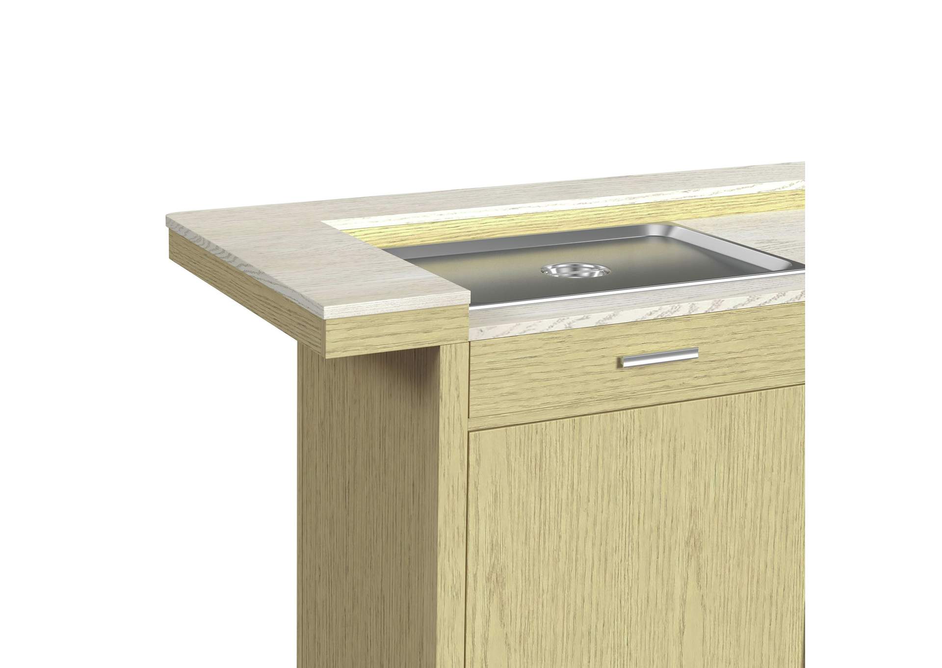 Cambrie Bar Table In Off - White And Natural With Led image 7
