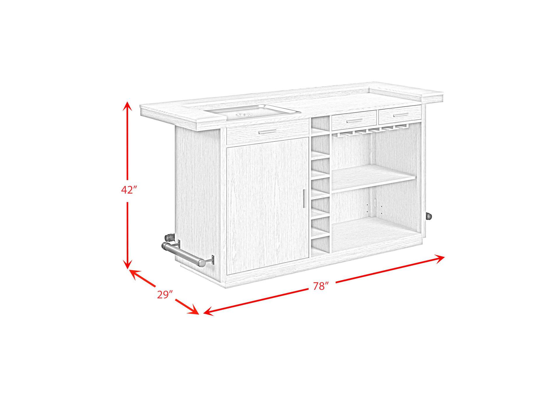 Cambrie Bar Table In Off - White And Natural With Led image 7