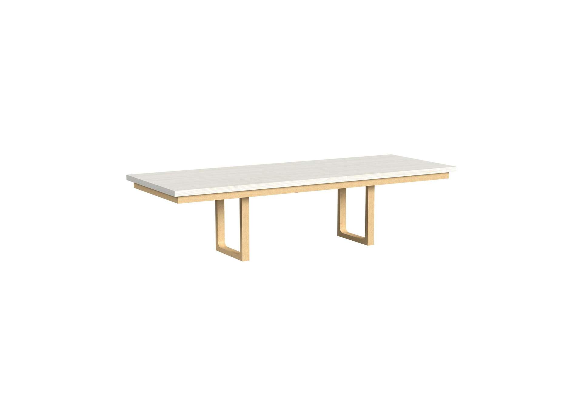 Cambrie Dining Table With 18 Leaf In Off - White And Natural image 3