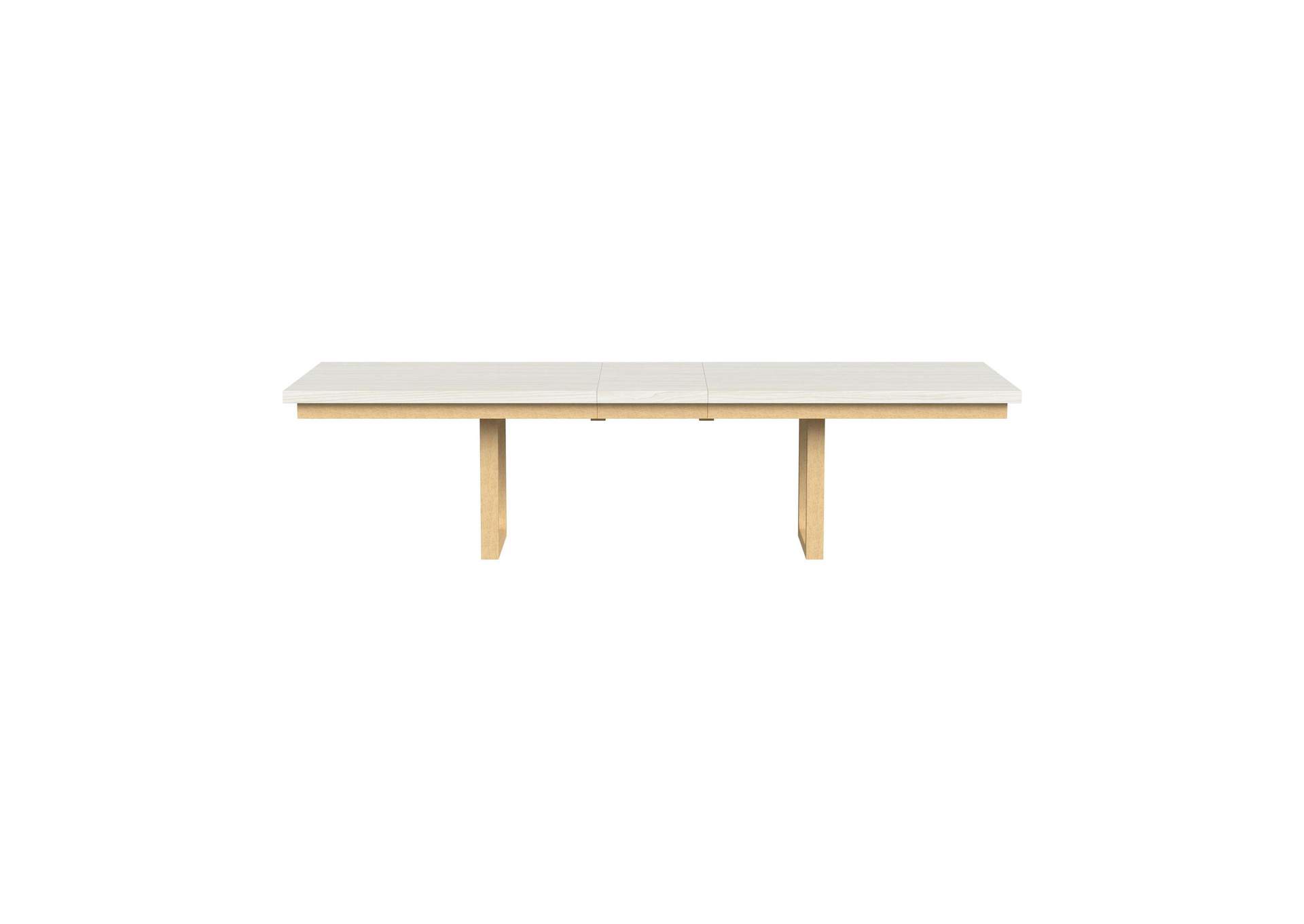 Cambrie Dining Table With 18 Leaf In Off - White And Natural image 4