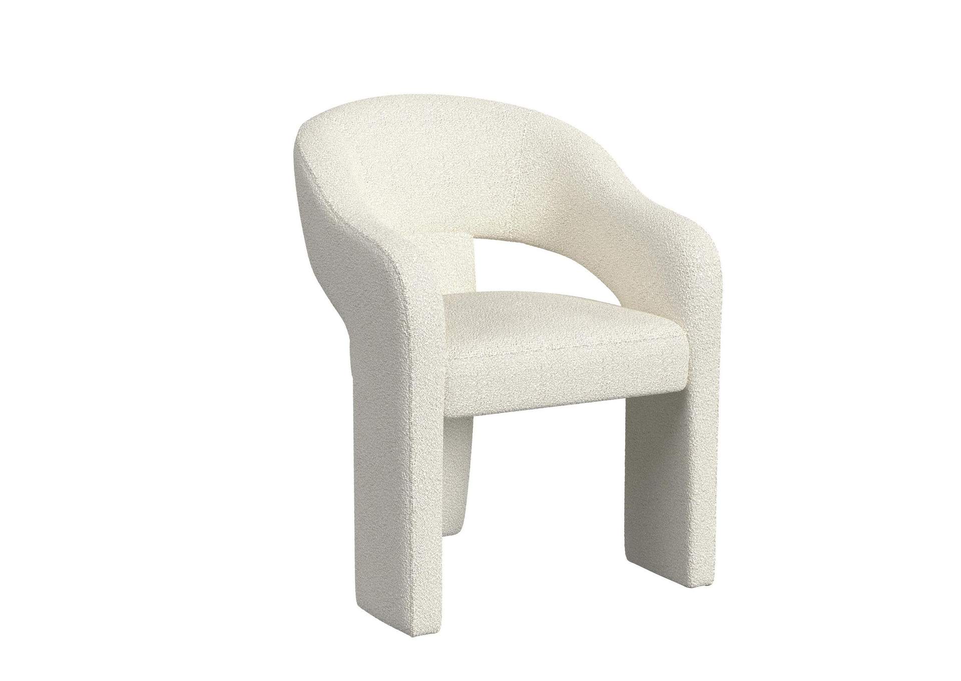 Cambrie Upholstery Dining Arm Chair In Beige Boucle image 3