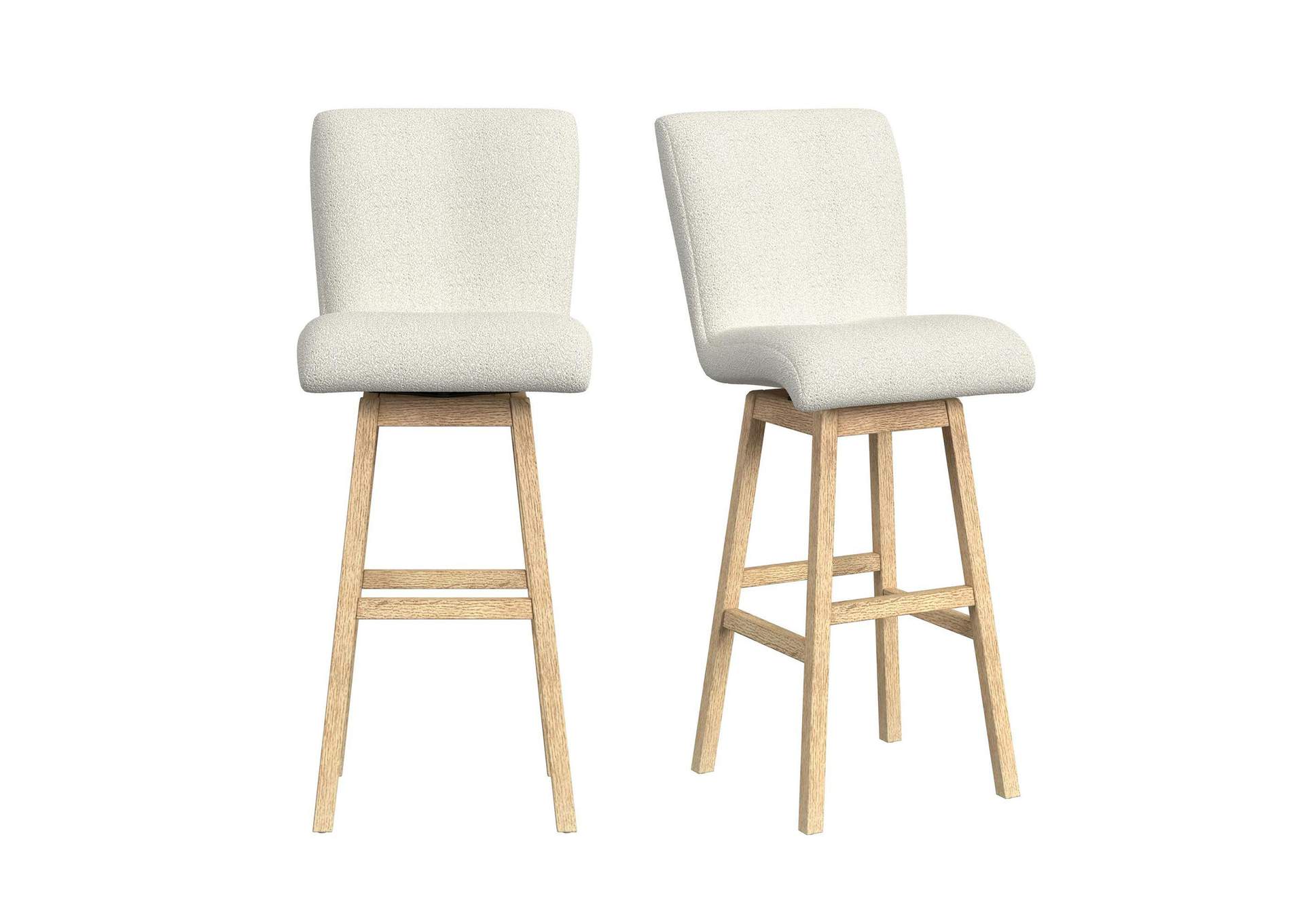 Cambrie Upholstery Swivel Bar Stool With Beige Boucle In Natural 2 Per Carton image 3