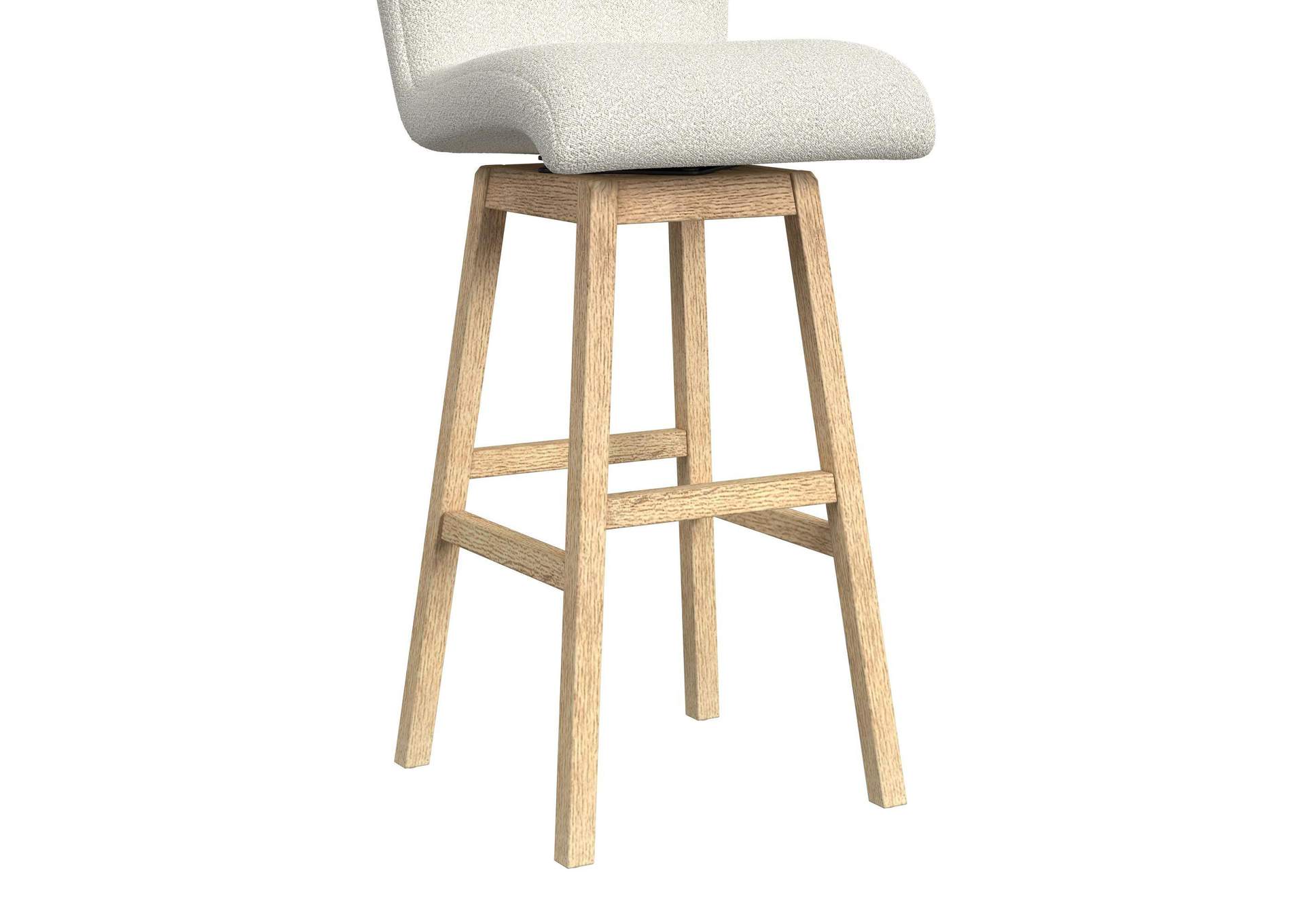 Cambrie Upholstery Swivel Bar Stool With Beige Boucle In Natural 2 Per Carton image 5