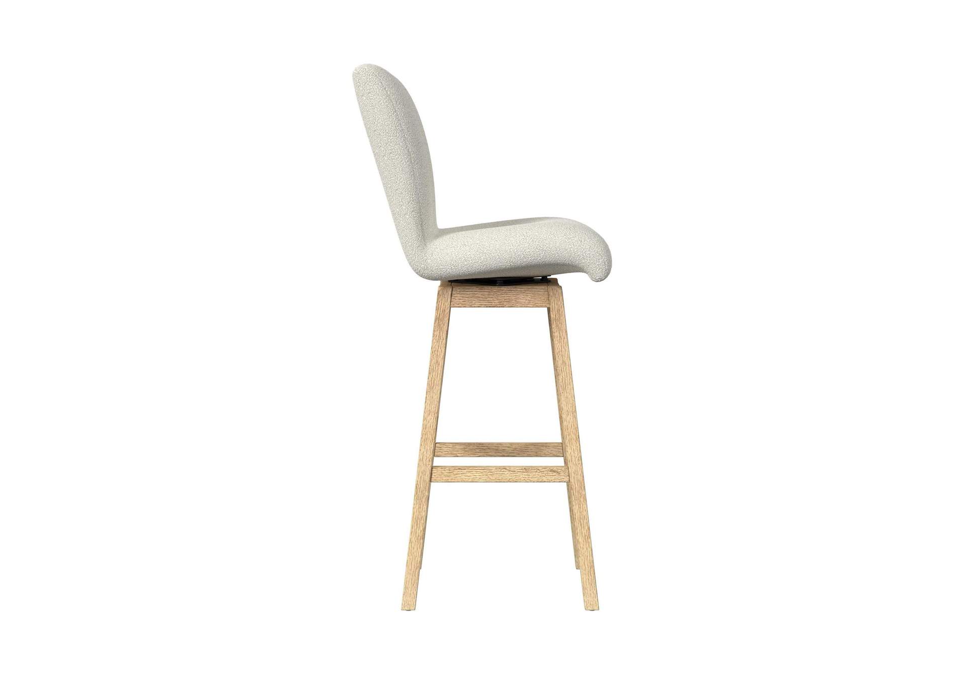 Cambrie Upholstery Swivel Bar Stool With Beige Boucle In Natural 2 Per Carton image 9