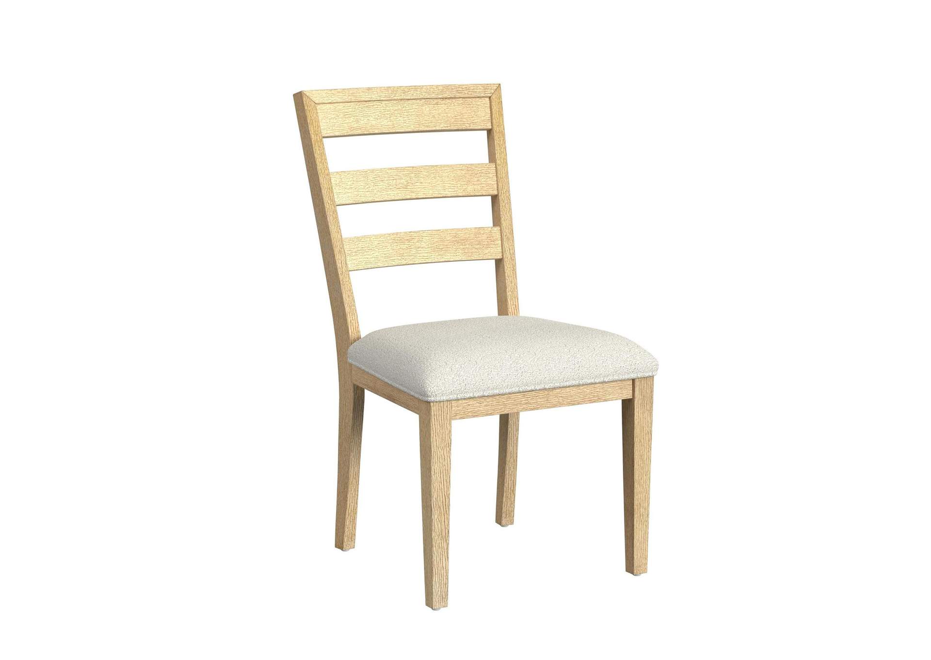 Cambrie Wood Back Dining Side Chair With Beige Boucle In Natural 2 Per Carton image 3