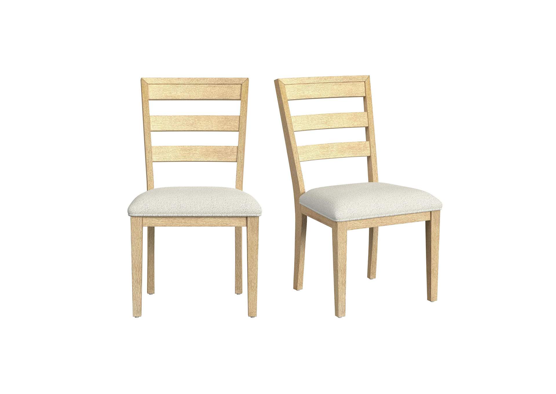 Cambrie Wood Back Dining Side Chair With Beige Boucle In Natural 2 Per Carton image 5
