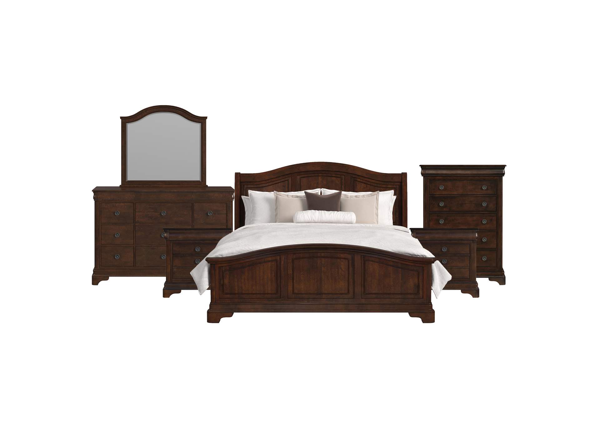 Cameron Cherry King Panel 6 Piece Bedroom Set image 15