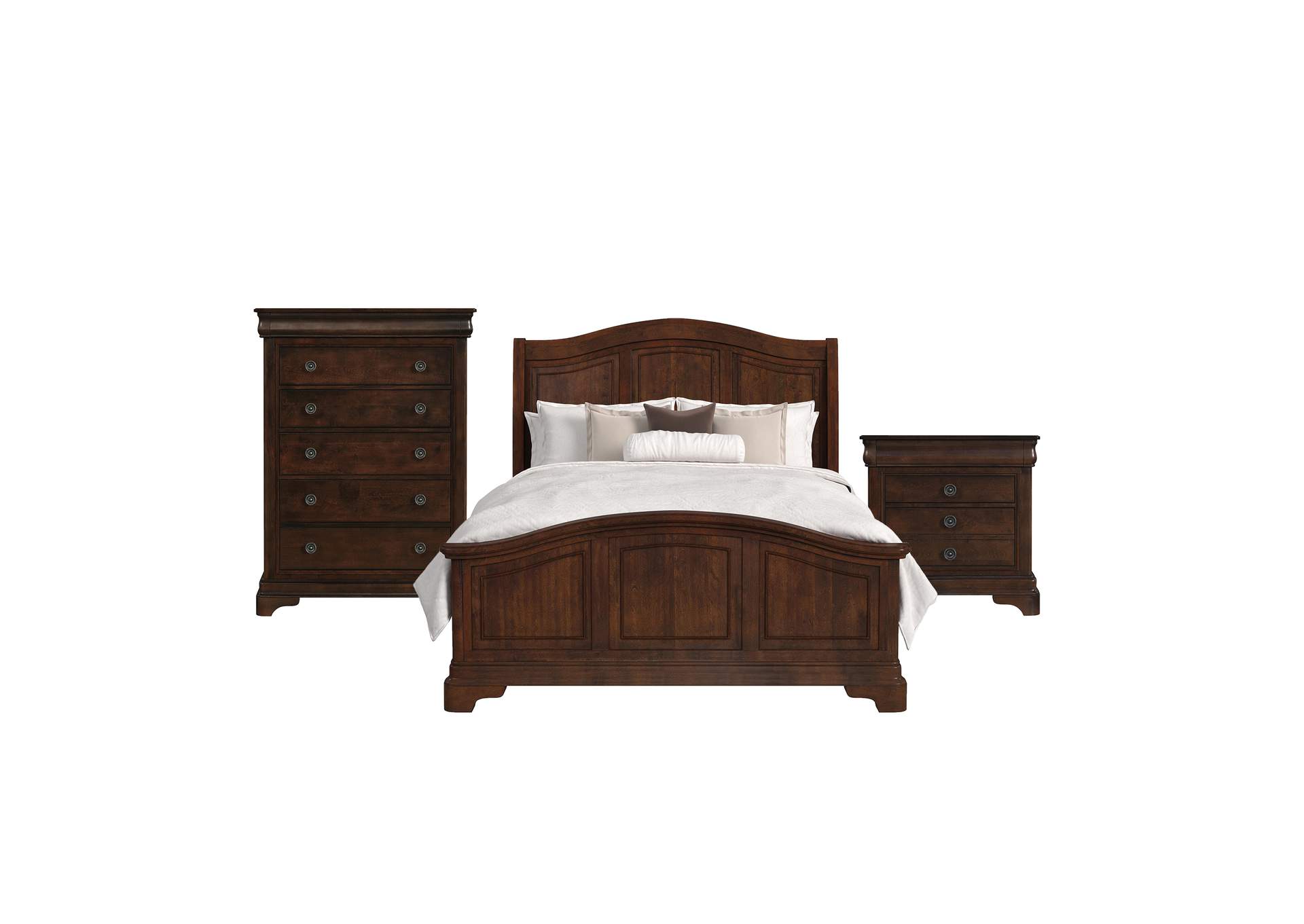 Cameron Cherry Queen Panel 3 Piece Bedroom Set image 6