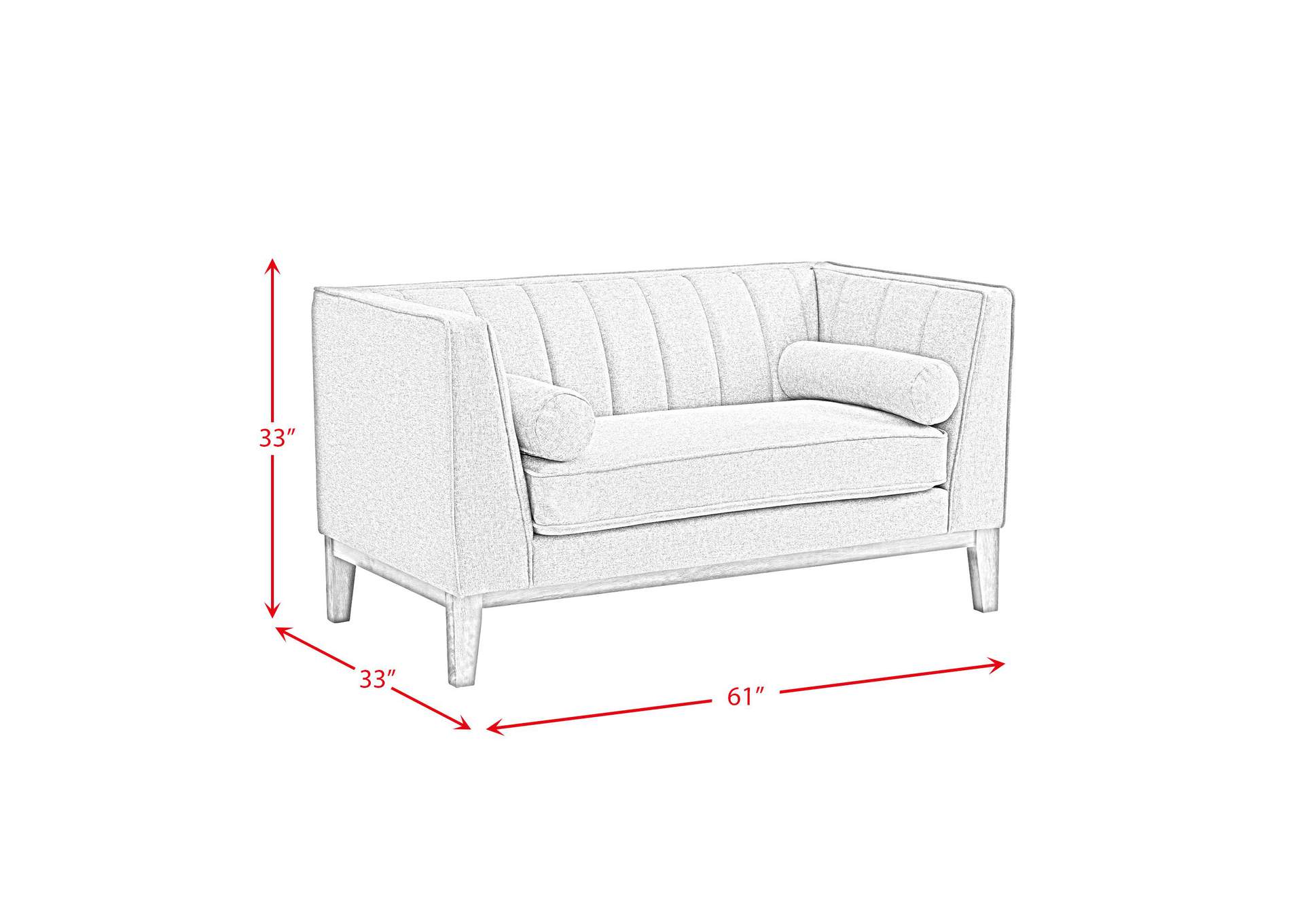 Cannes Loveseat With 2 Pillows In Mckinney Charcoal image 6