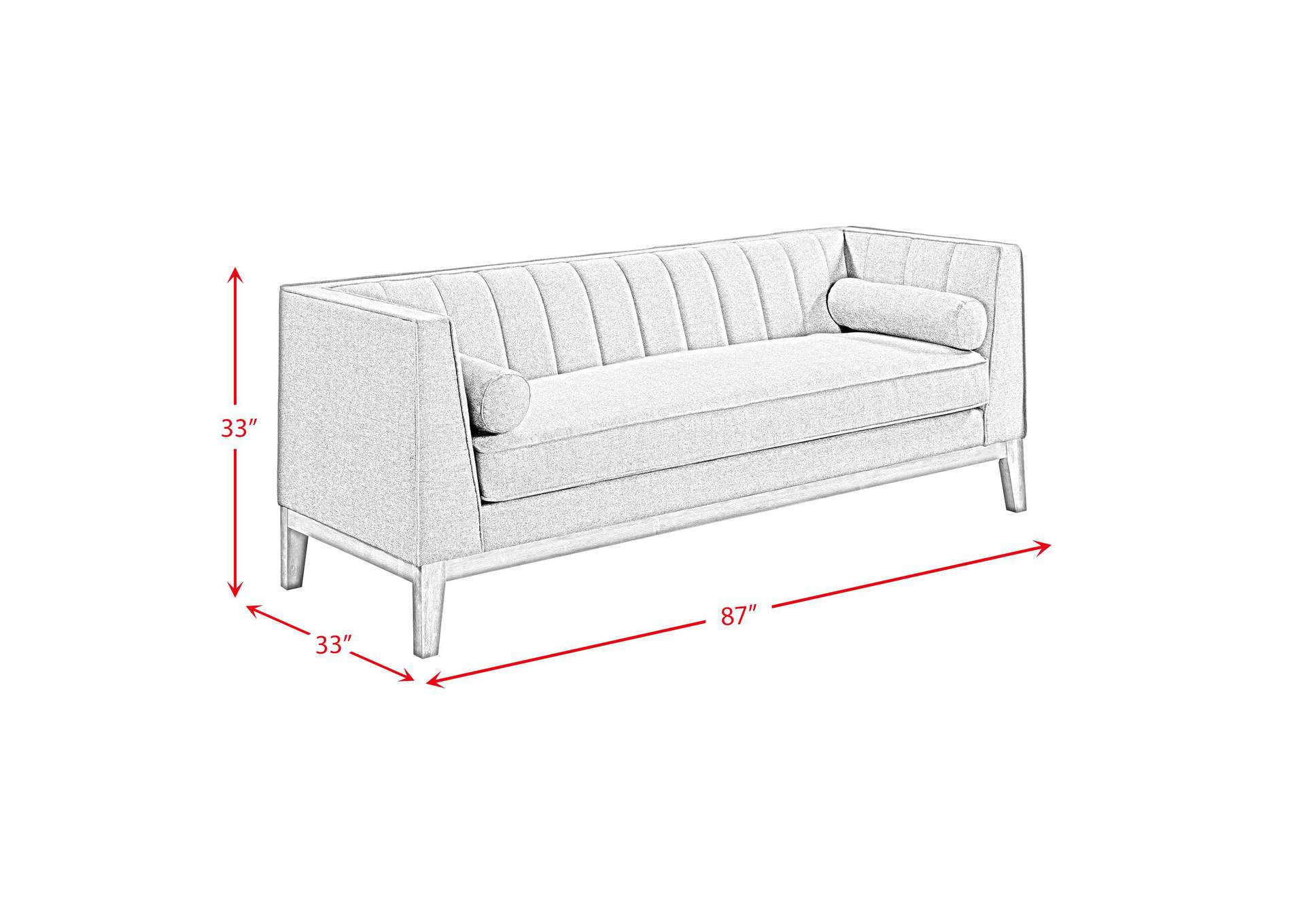 Cannes Sofa With 2 Pillows In Mckinney Charcoal image 5